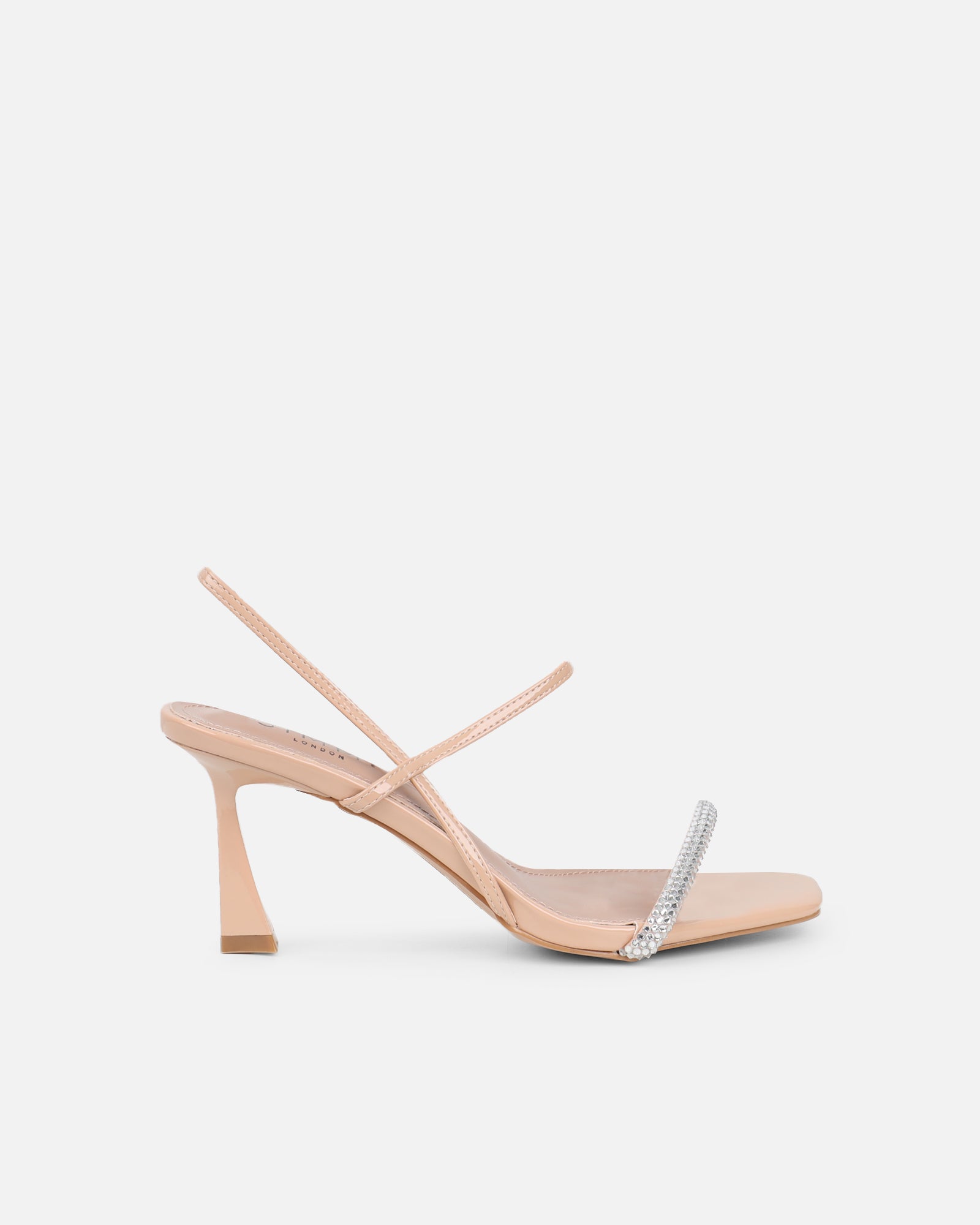 Gillespie Nude Diamante Heeled Sandals | SIMMI London