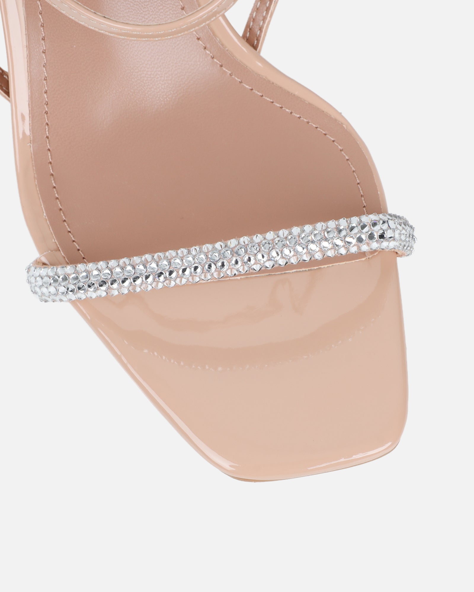 Gillespie Nude Diamante Heeled Sandals | SIMMI London