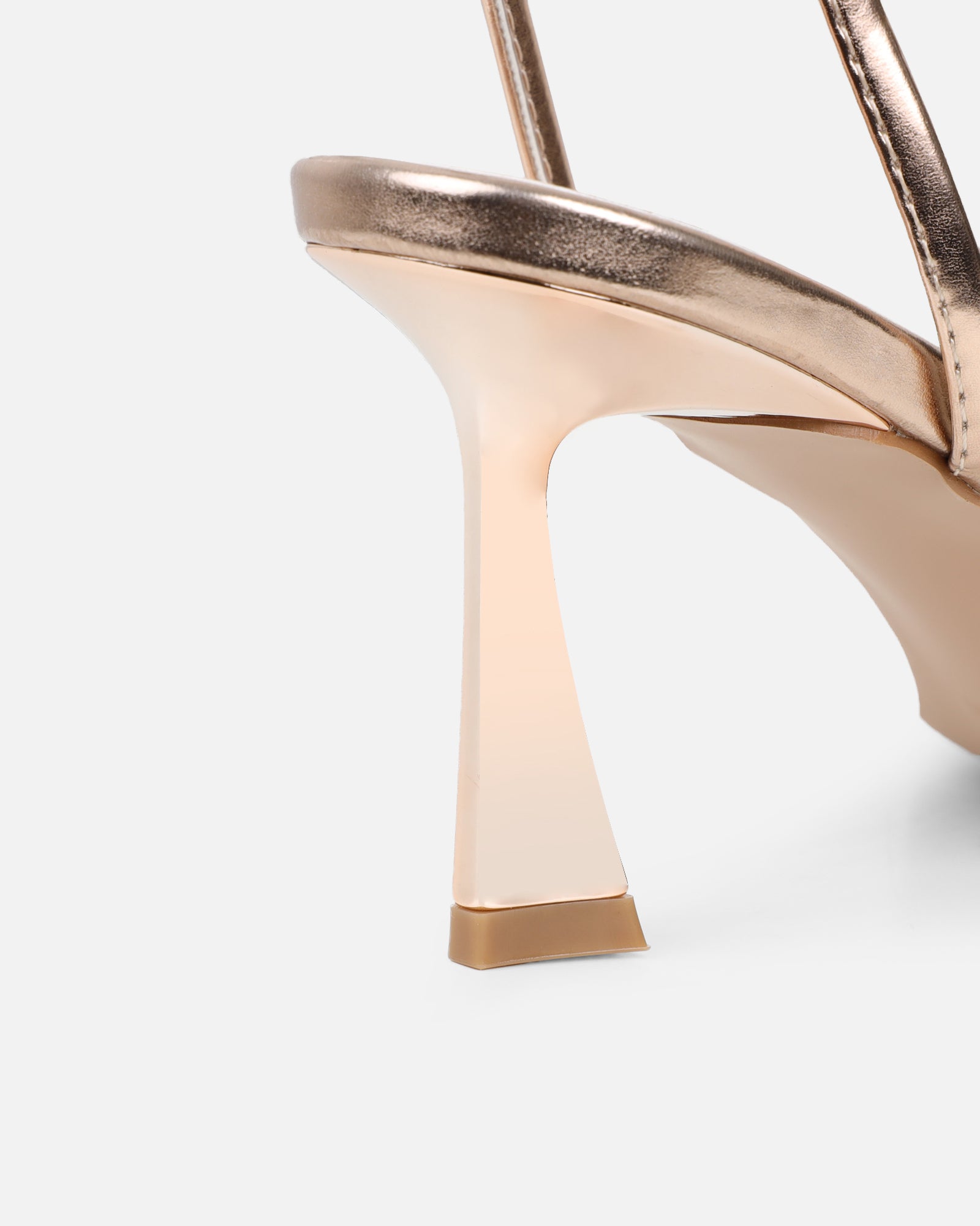 Yesmina Rose Gold Metallic Heeled Sandals | SIMMI London