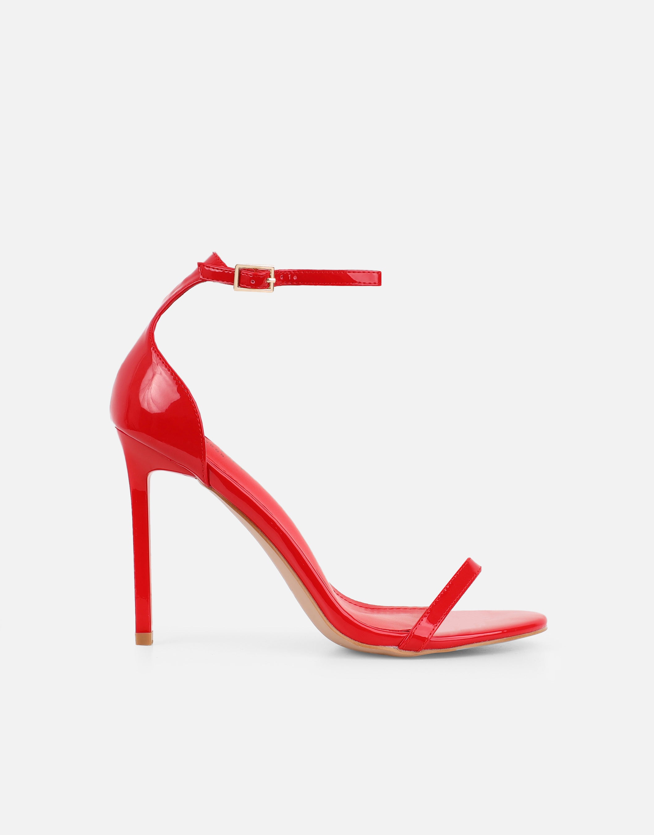 Gabby Red Patent Barely There Heeled Sandals | SIMMI London