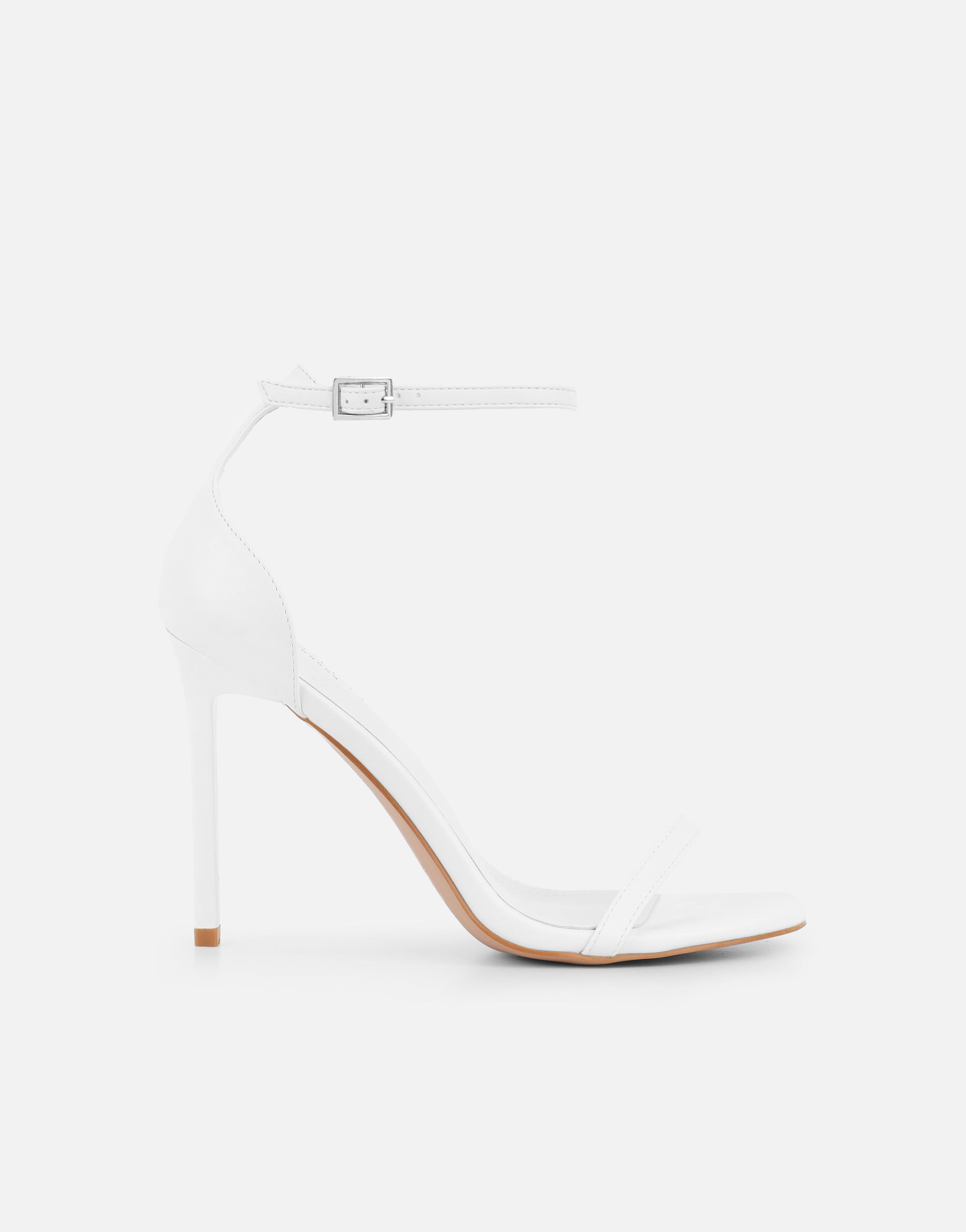 Gabby White Barely There Heeled Sandals | SIMMI London