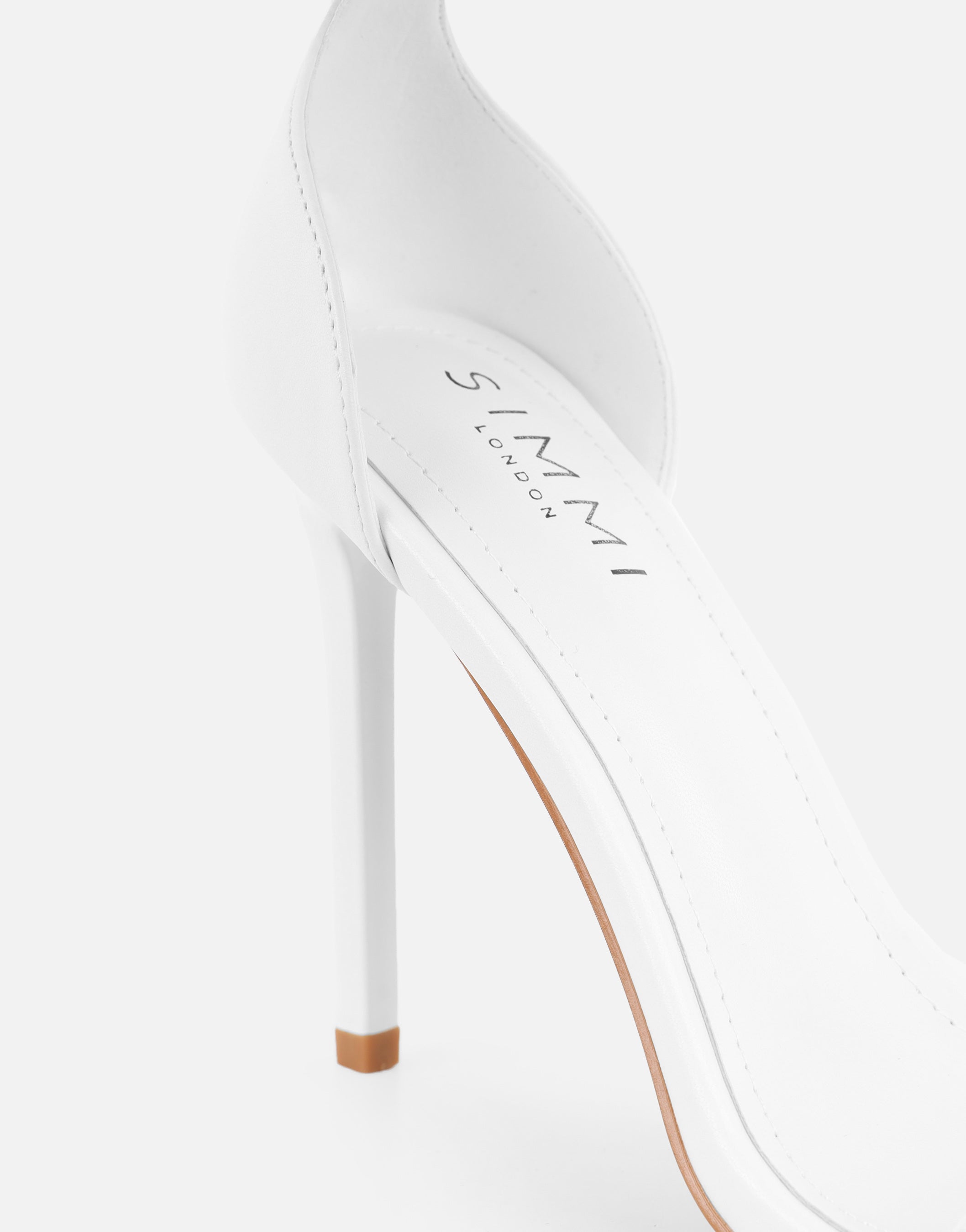 Gabby White Barely There Heeled Sandals | SIMMI London