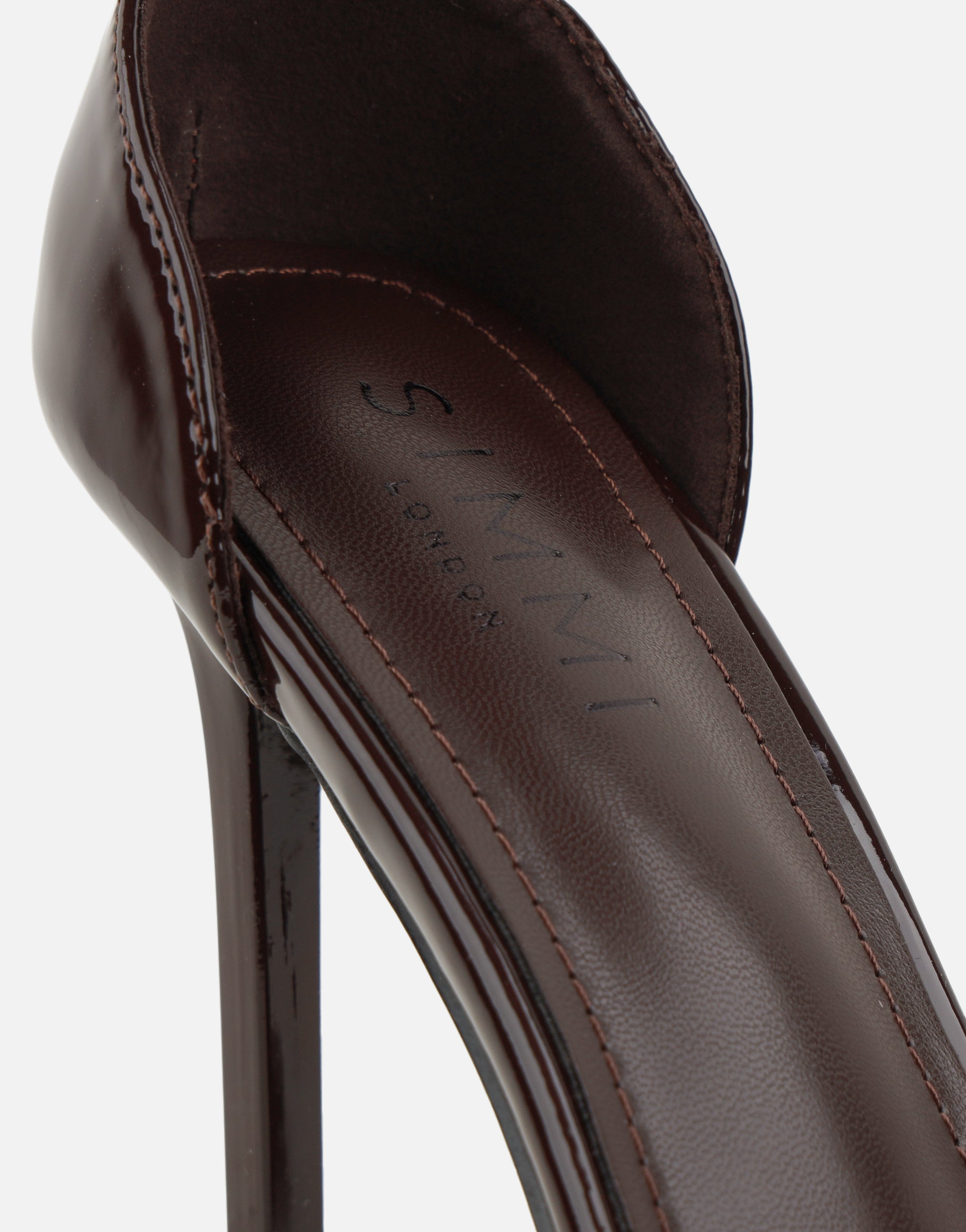 Gabby Brown Patent Barely There Heeled Sandals | SIMMI London