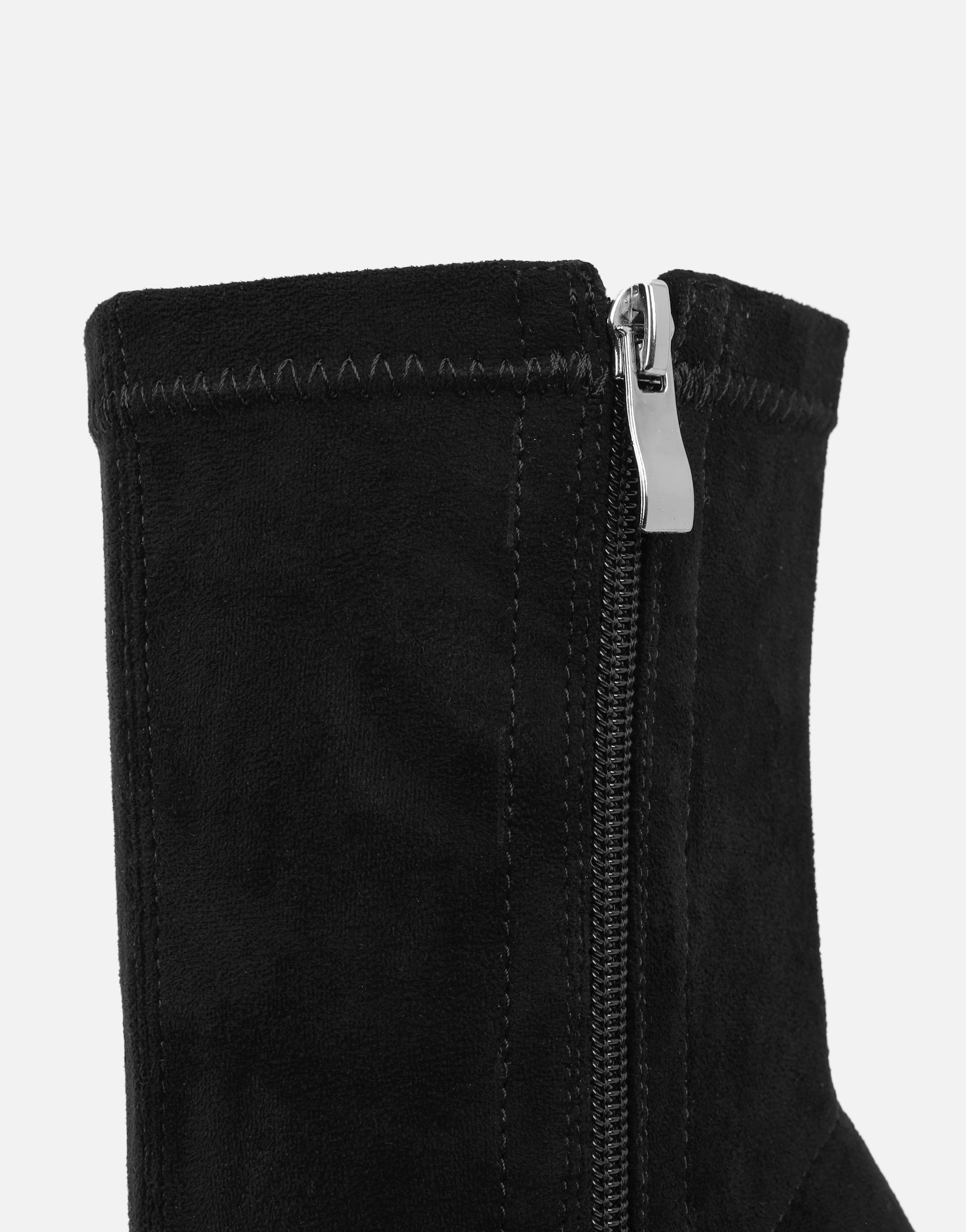 Grech Black Suedette Pointed Heeled Boots | SIMMI London