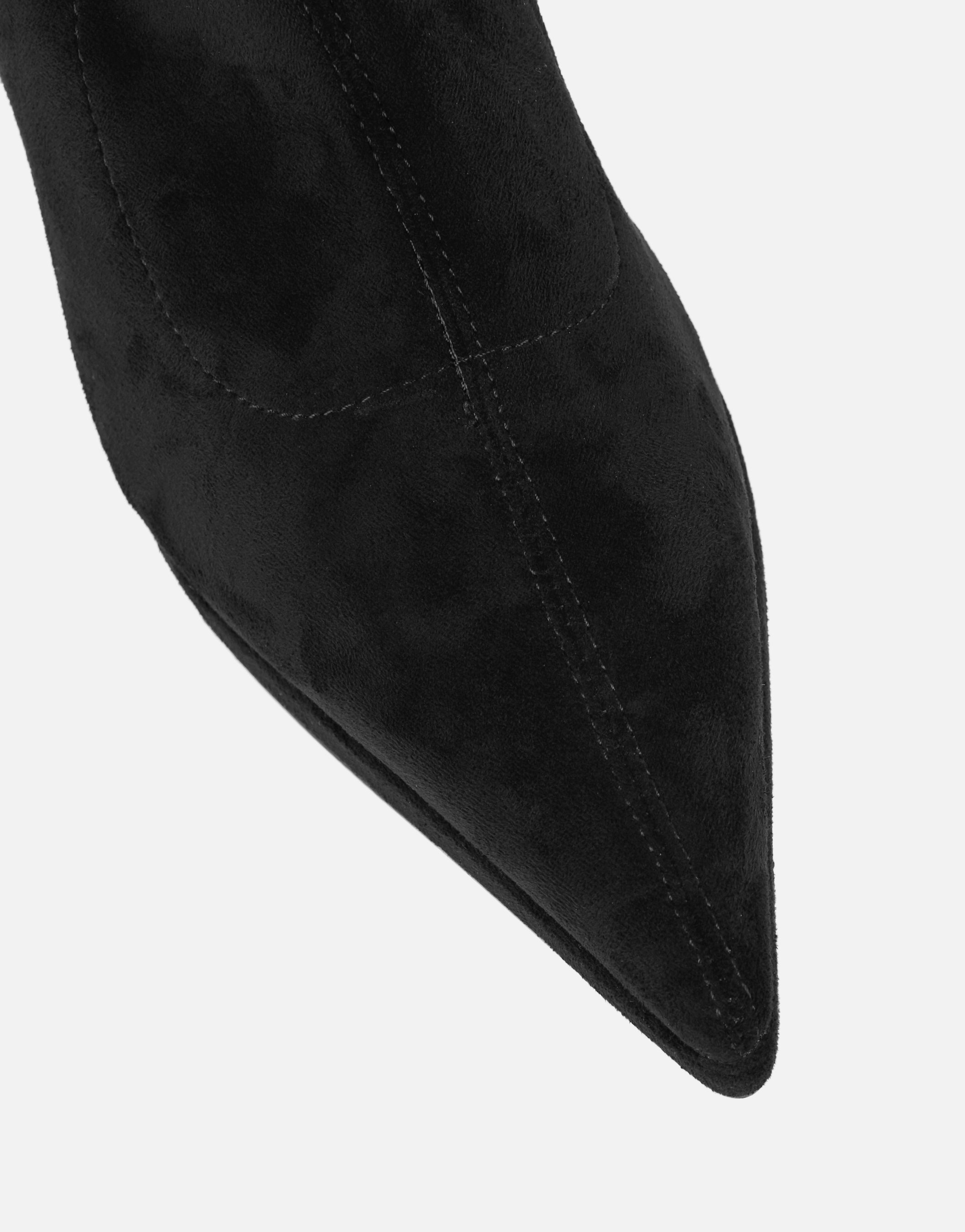 Grech Black Suedette Pointed Heeled Boots | SIMMI London