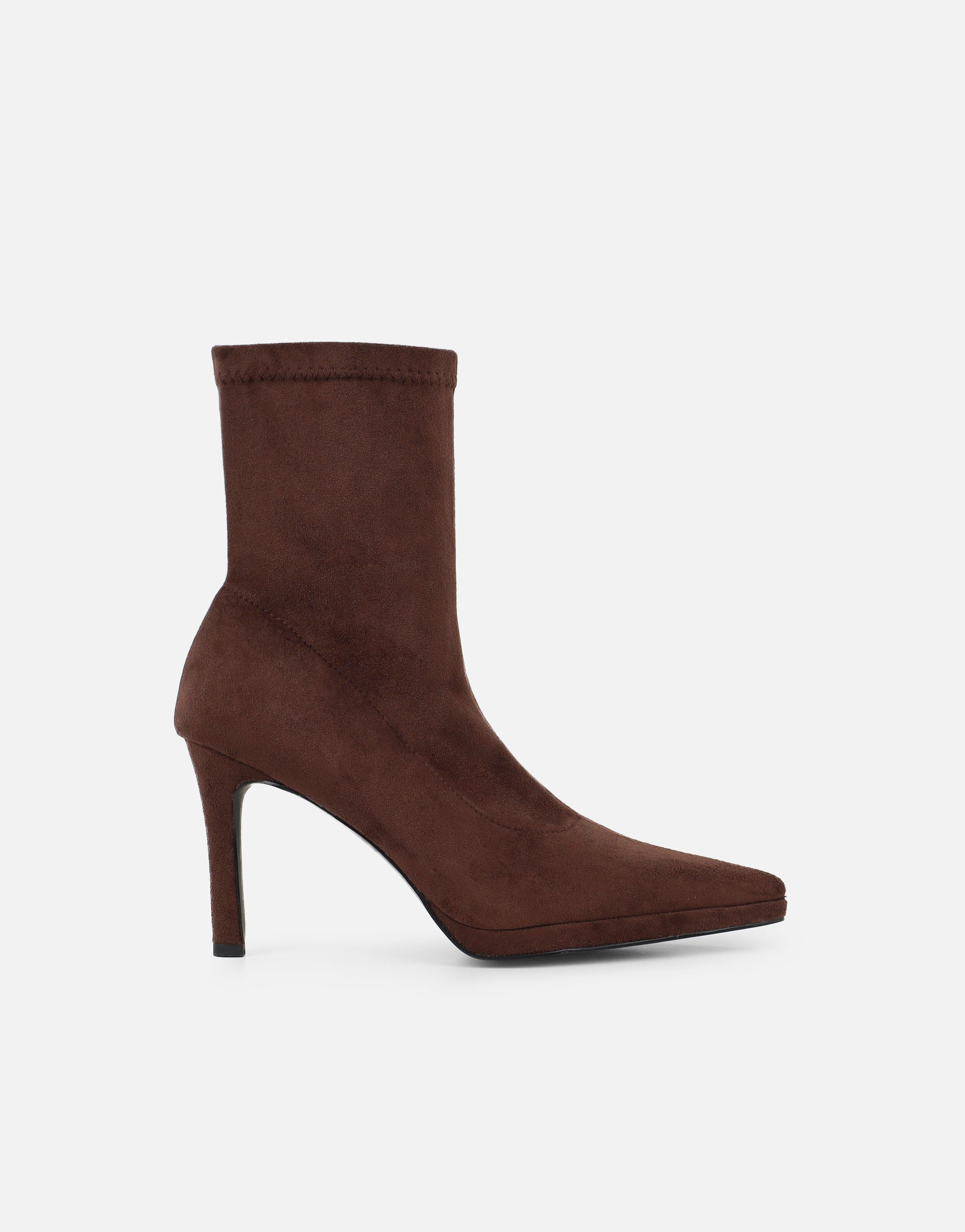 Grech Brown Suedette Pointed Heeled Boots | SIMMI London