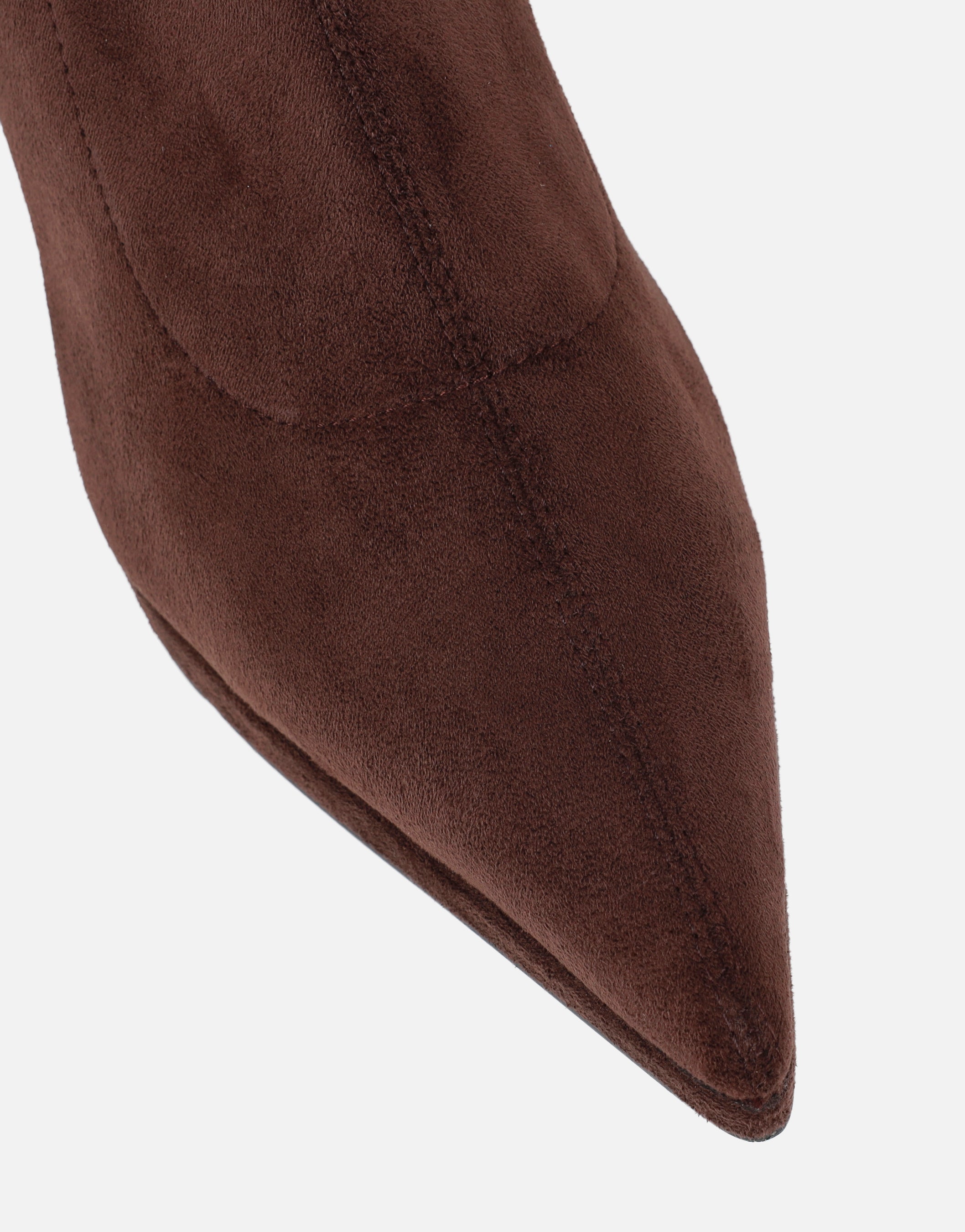 Grech Brown Suedette Pointed Heeled Boots | SIMMI London