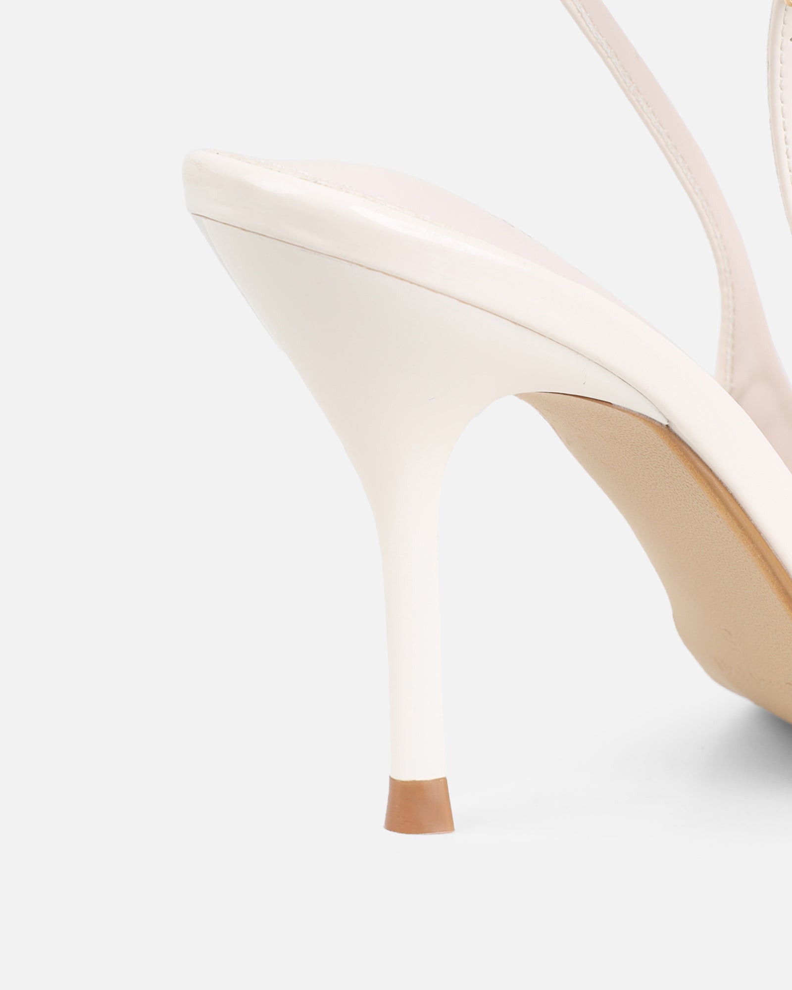 Marika White Patent Buckle Detail Slingback Courts | SIMMI London