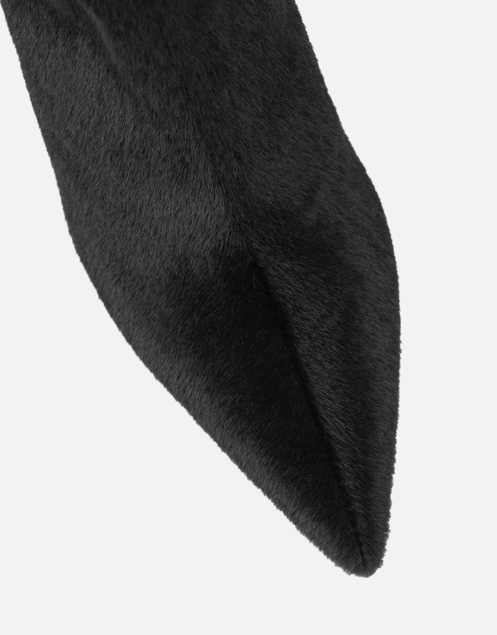 Harvie Black Faux Pony Hair Heeled Ankle Boots | SIMMI London