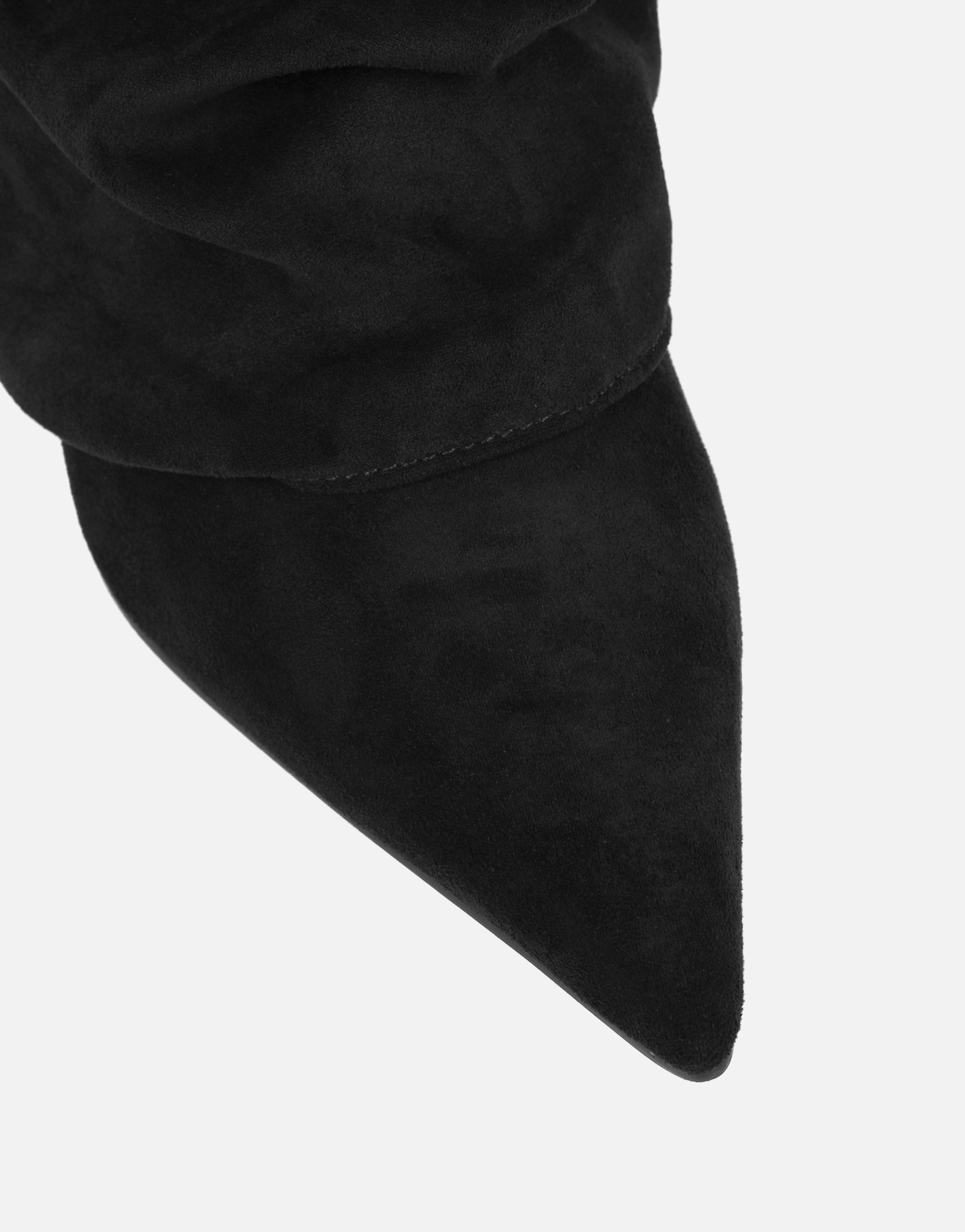Dixee Black Suedette Ruched Foldover Pixie Boots | SIMMI London