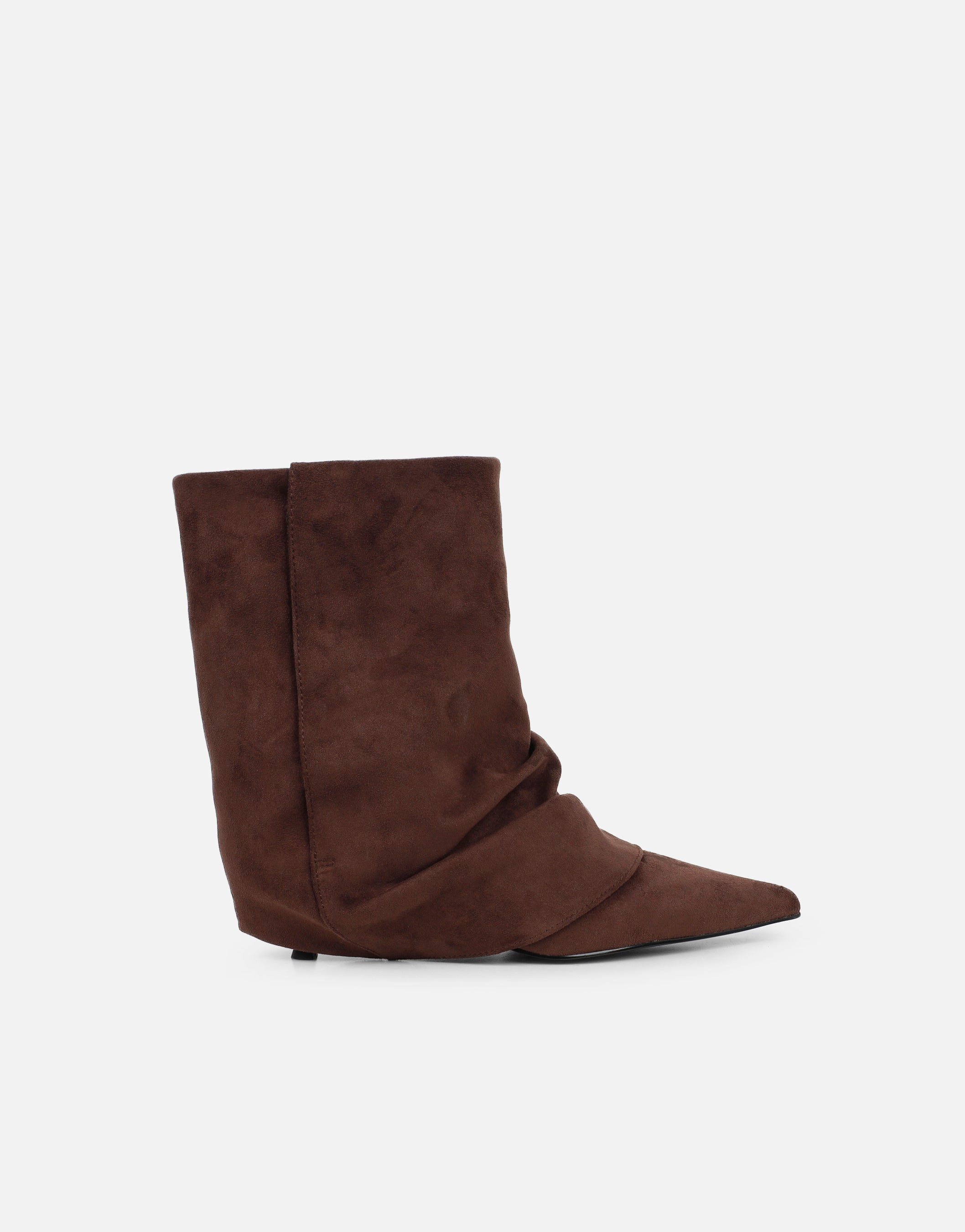 Dixee Brown Suedette Ruched Foldover Pixie Boots | SIMMI London