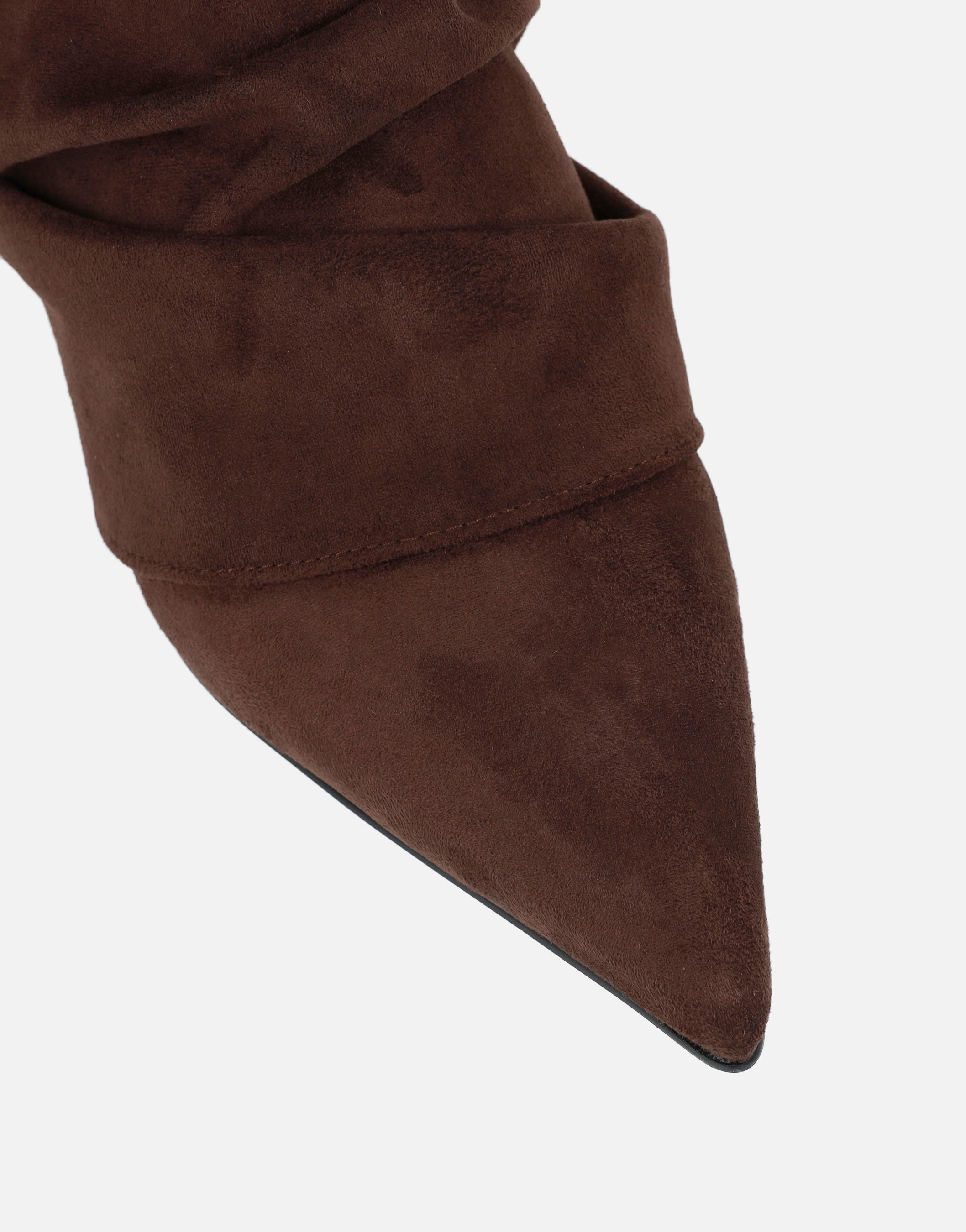 Dixee Brown Suedette Ruched Foldover Pixie Boots | SIMMI London