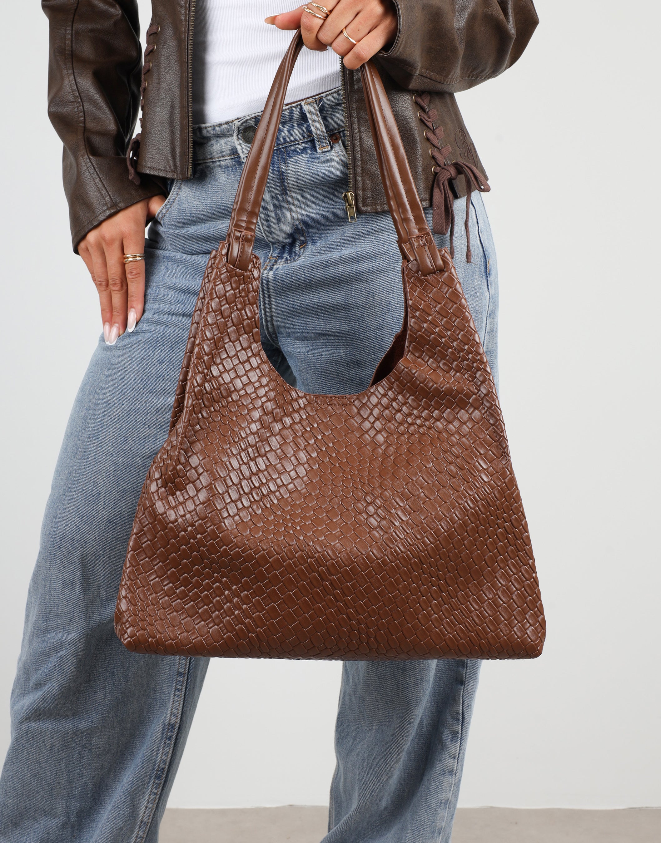 Heather Brown Large Shoulder Bag | SIMMI London