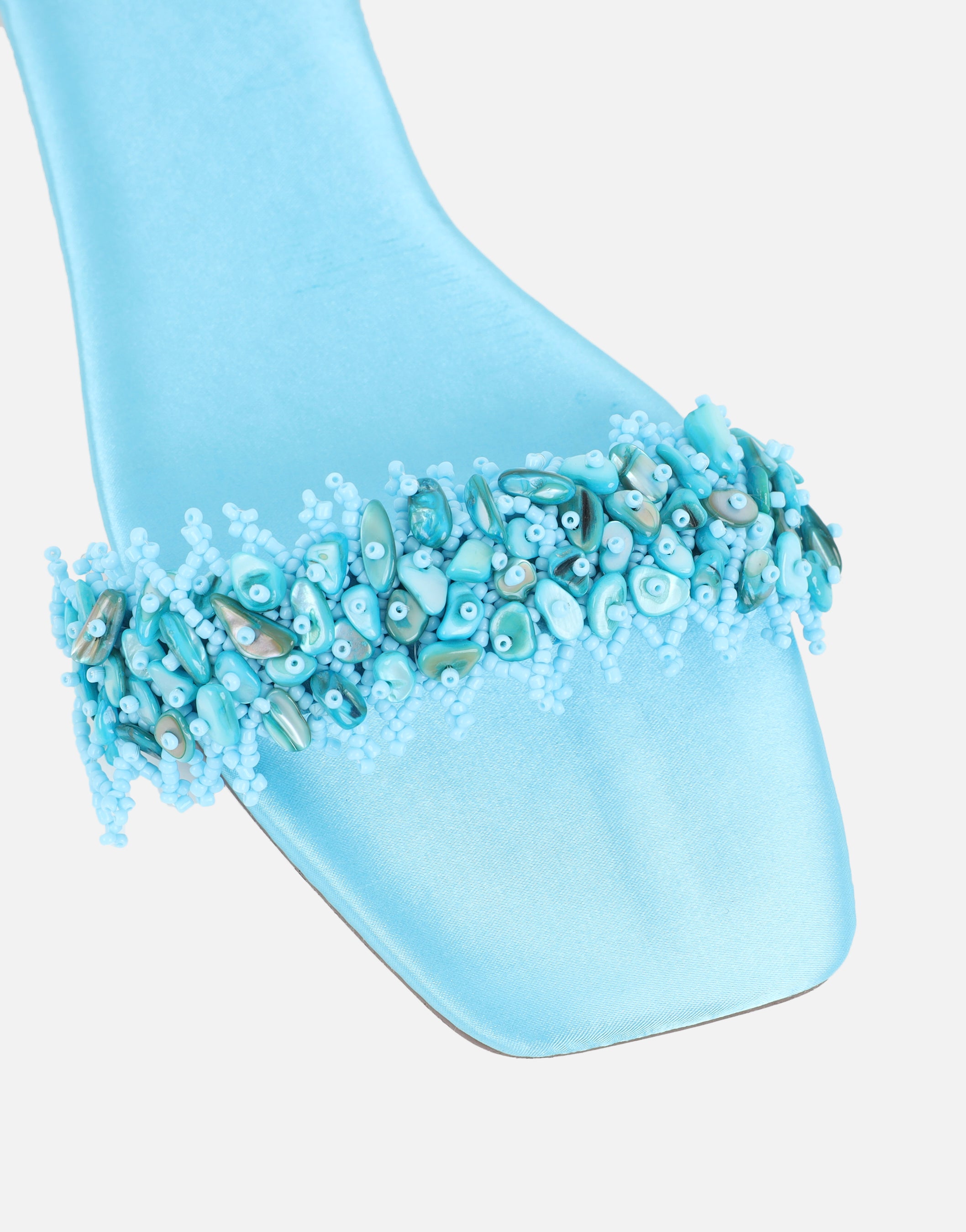 Hatty Blue Slip On Flat Sandals | SIMMI London