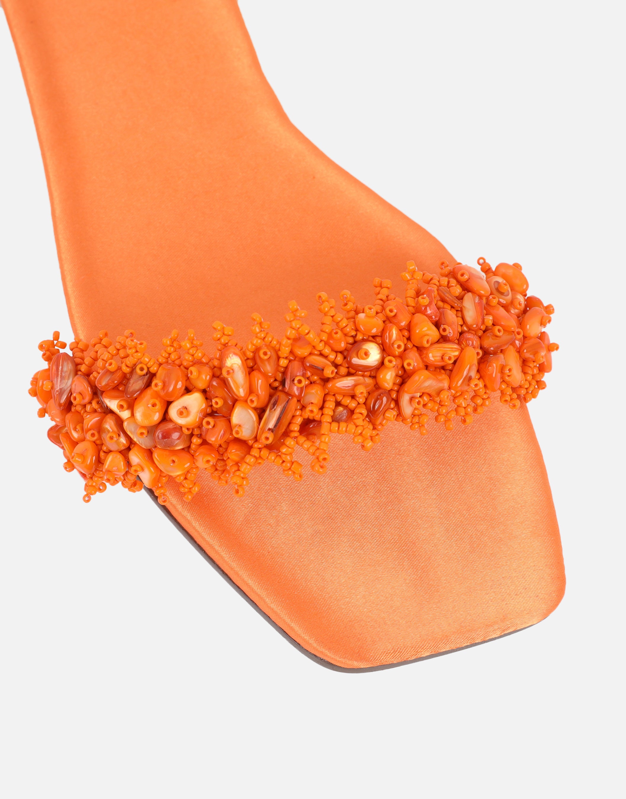 Hatty Orange Slip On Flat Sandals  SIMMI London