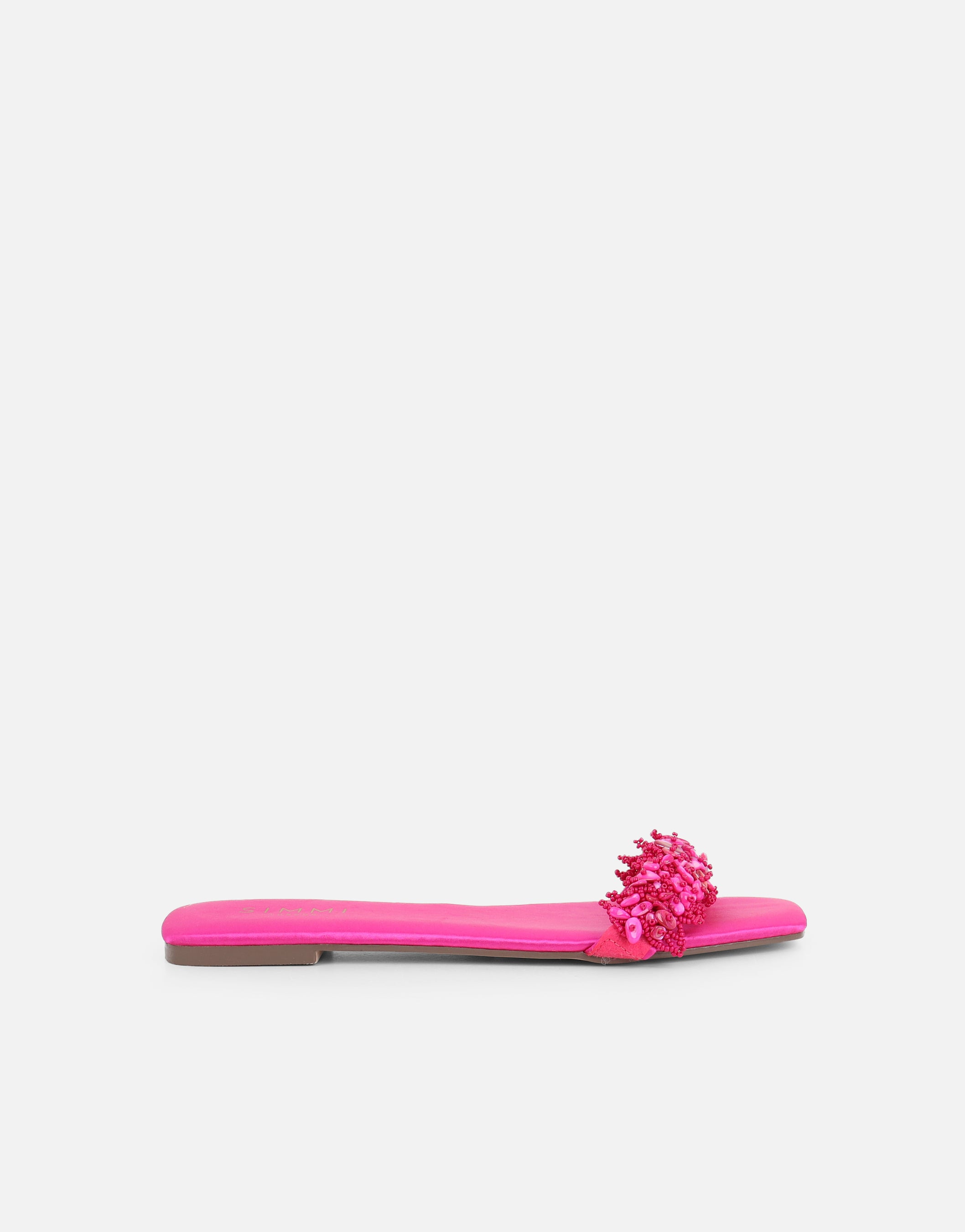 Hatty Pink Slip On Flat Sandals | SIMMI London