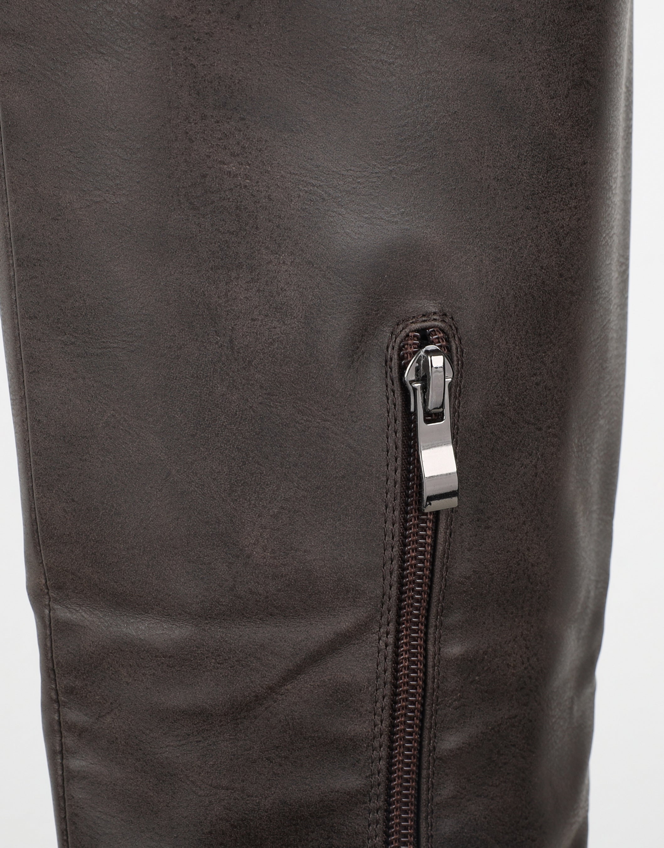 Miles Brown Knee High Tab Detail Boots | SIMMI London