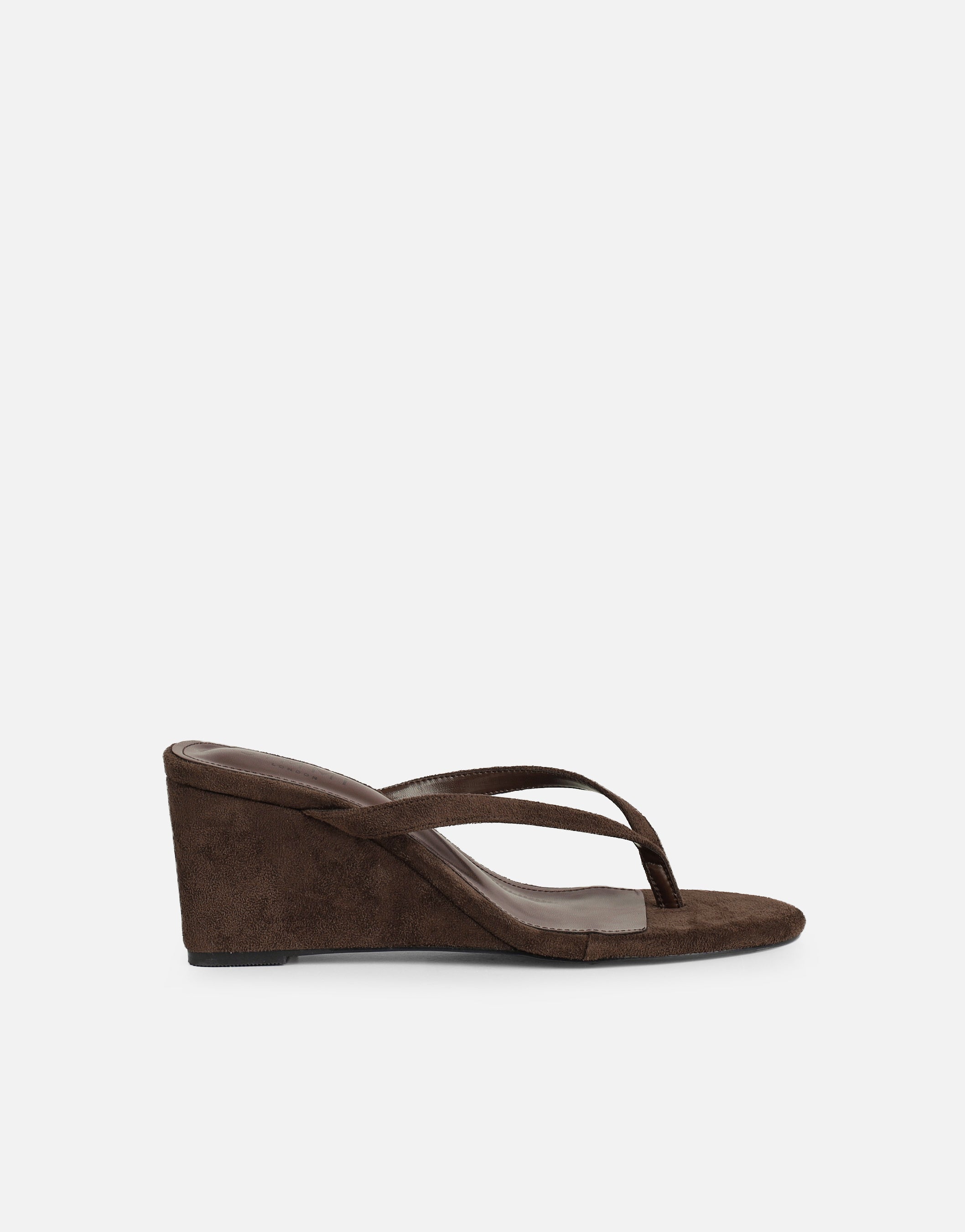 Immy Brown Suede Toe Post Wedge Sandals | SIMMI London