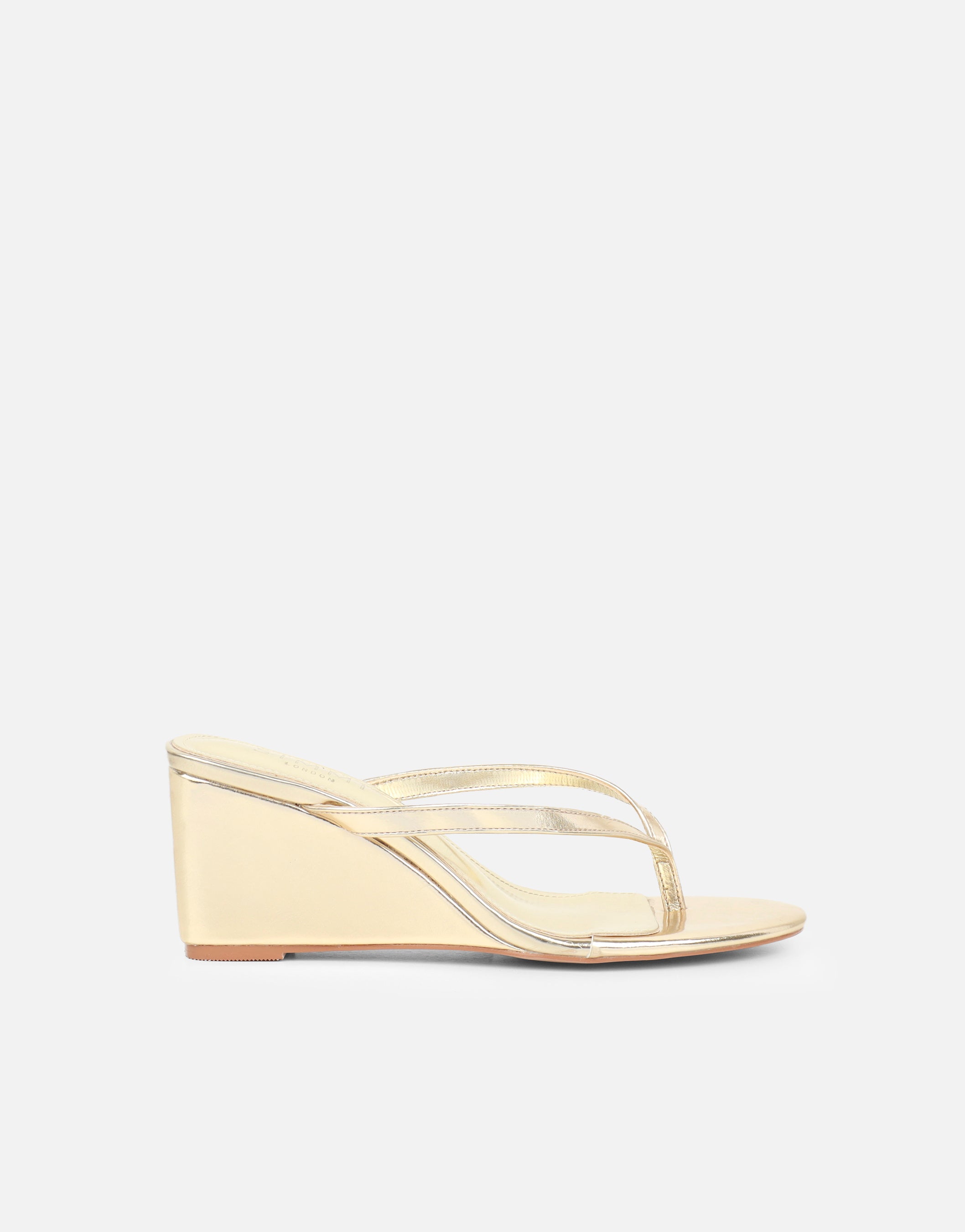 Immy Gold Toe Post Wedge Sandals | SIMMI London