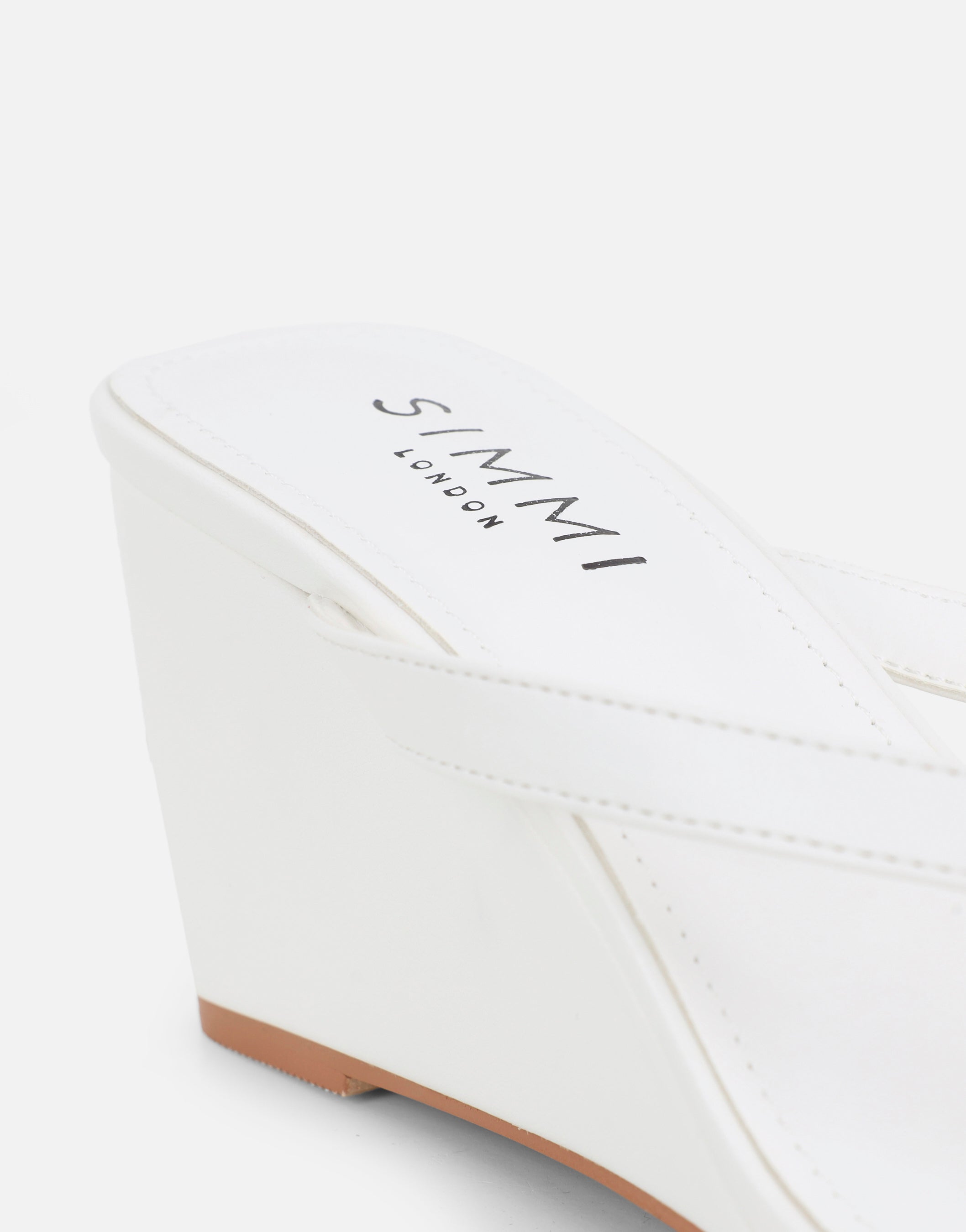 Immy White Thong Wedge Sandals | SIMMI London