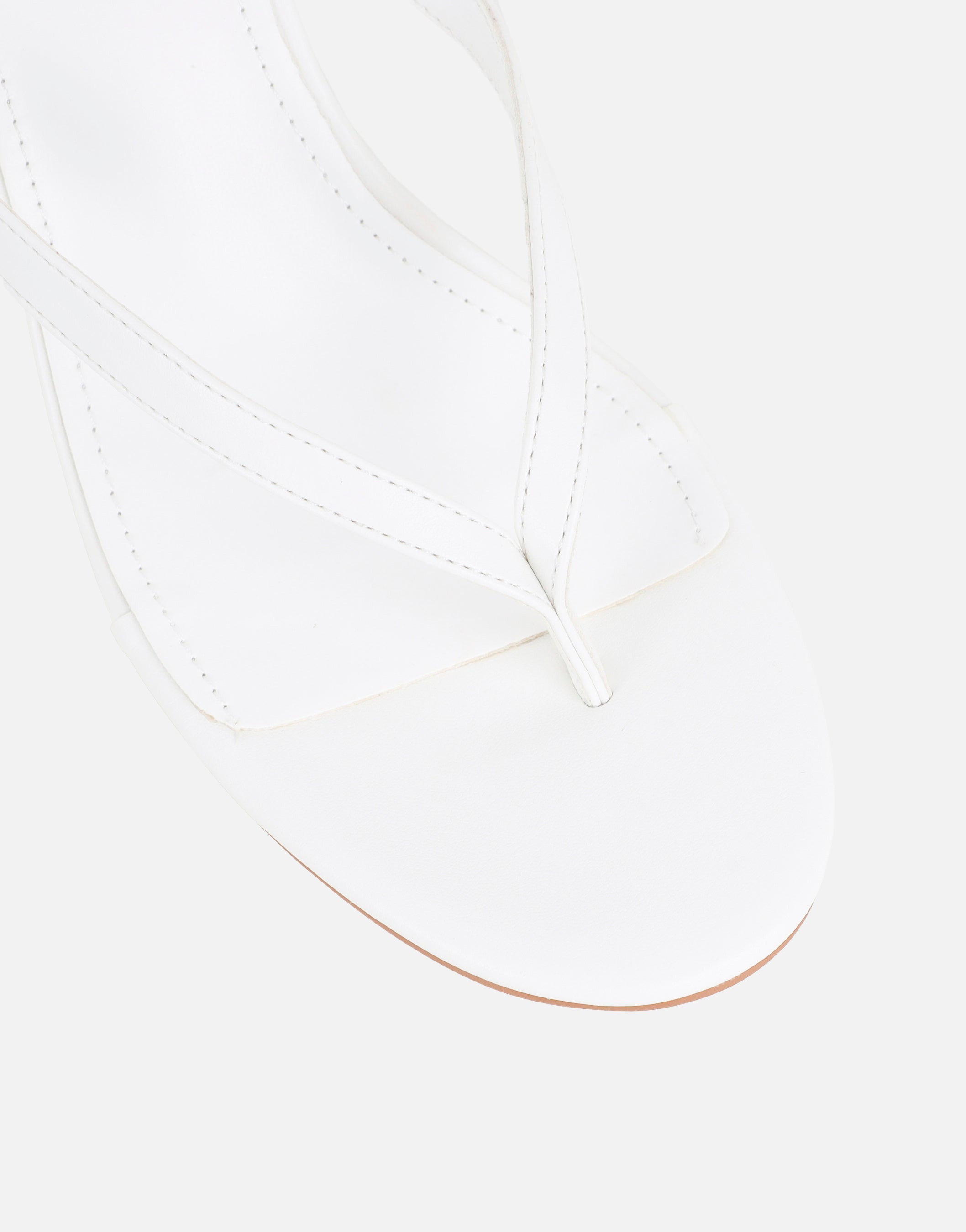 Immy White Thong Wedge Sandals | SIMMI London