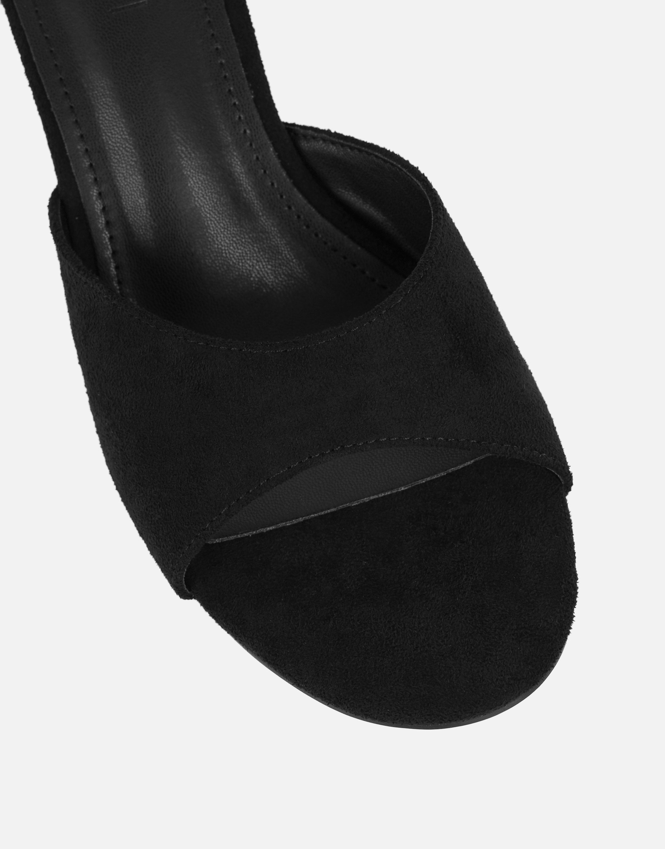 Iris Black Wedge Mules | SIMMI London