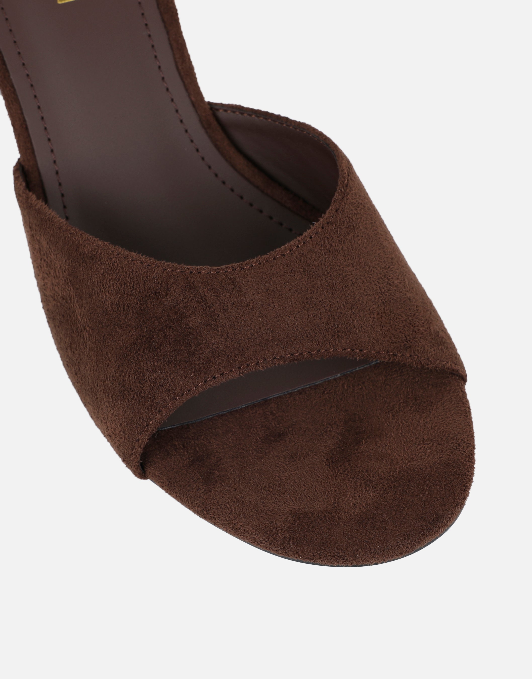 Iris Brown Suede Wedge Mules | SIMMI London
