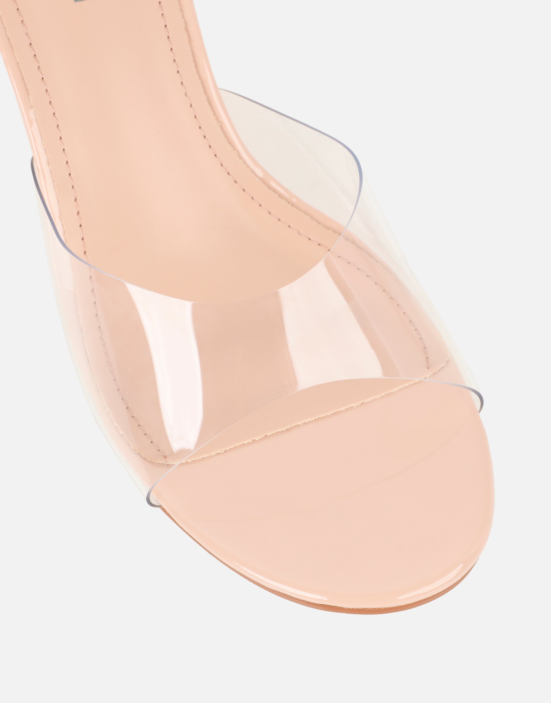Iris Nude Clear Wedge Mules | SIMMI London