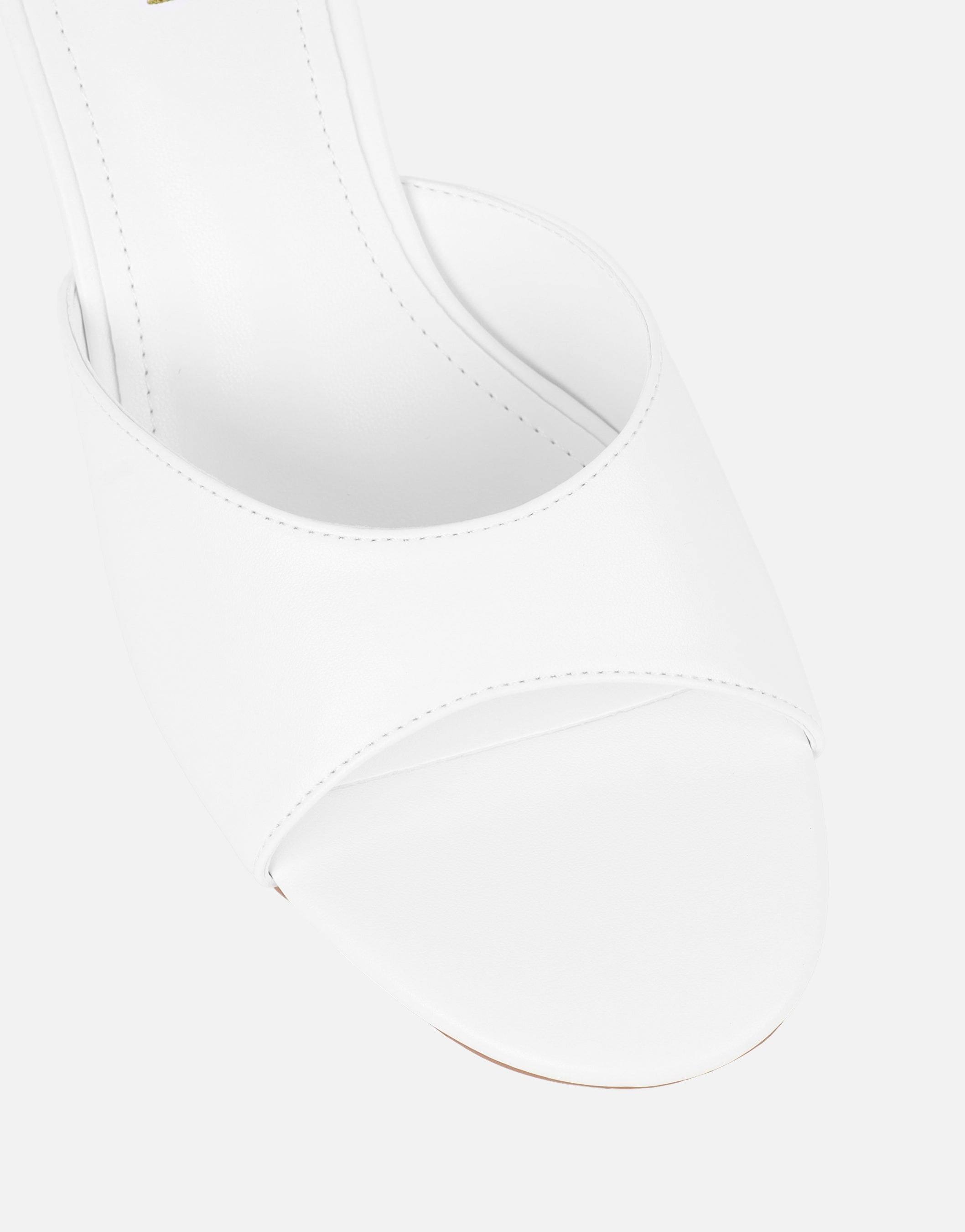 Iris White Wedge Mules | SIMMI London