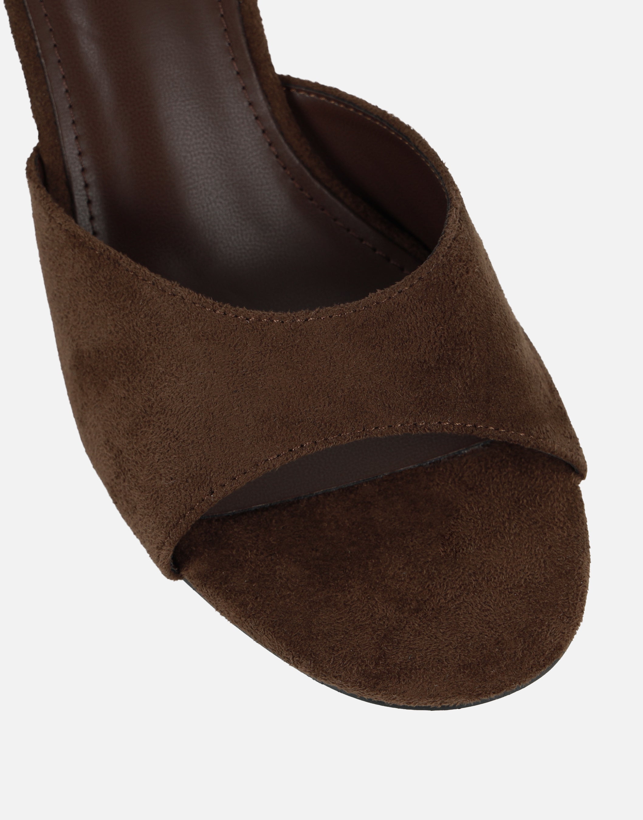 Iris Brown Suede Wedge Mules | SIMMI London