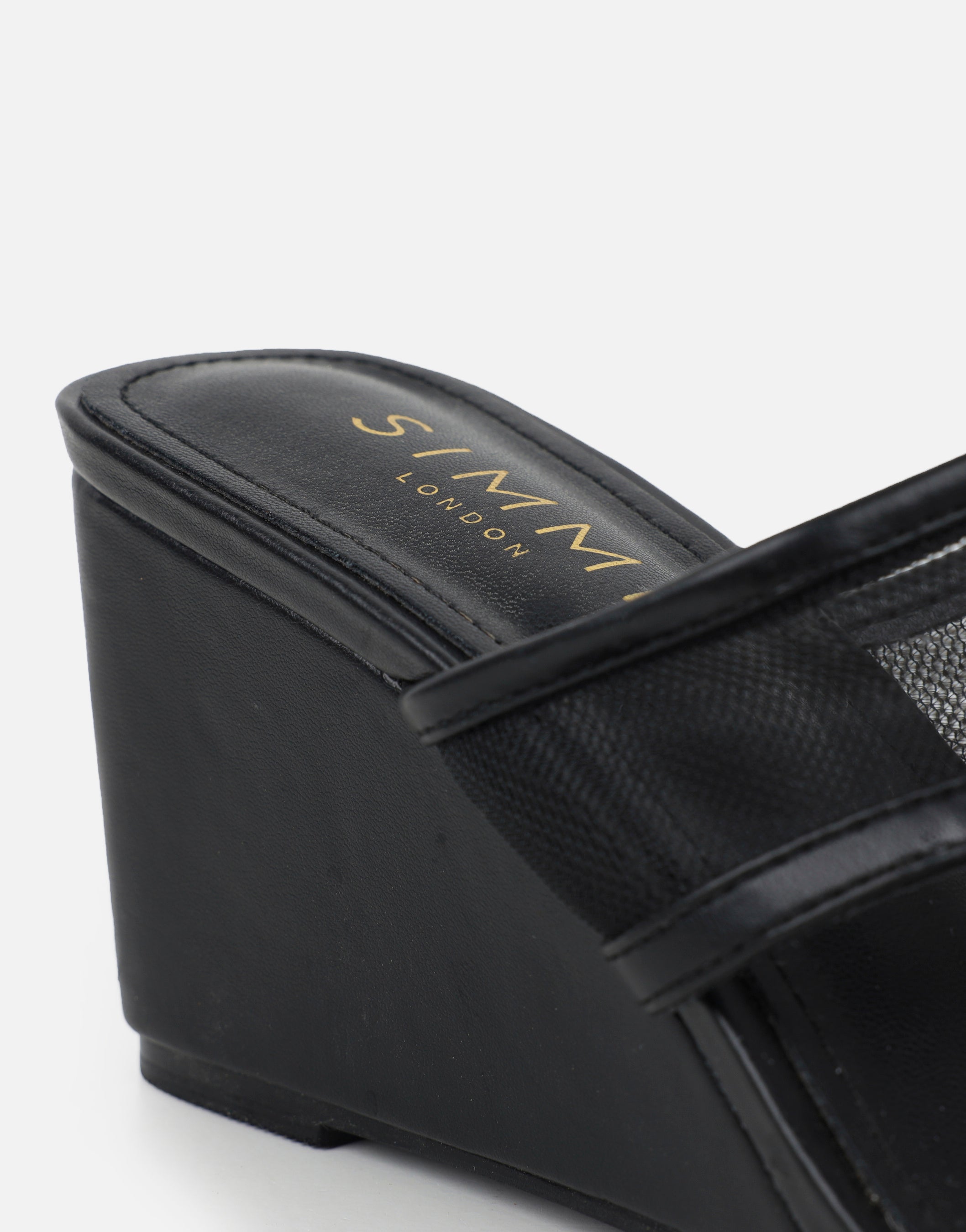 Elsie Black Mesh Mules | SIMMI London