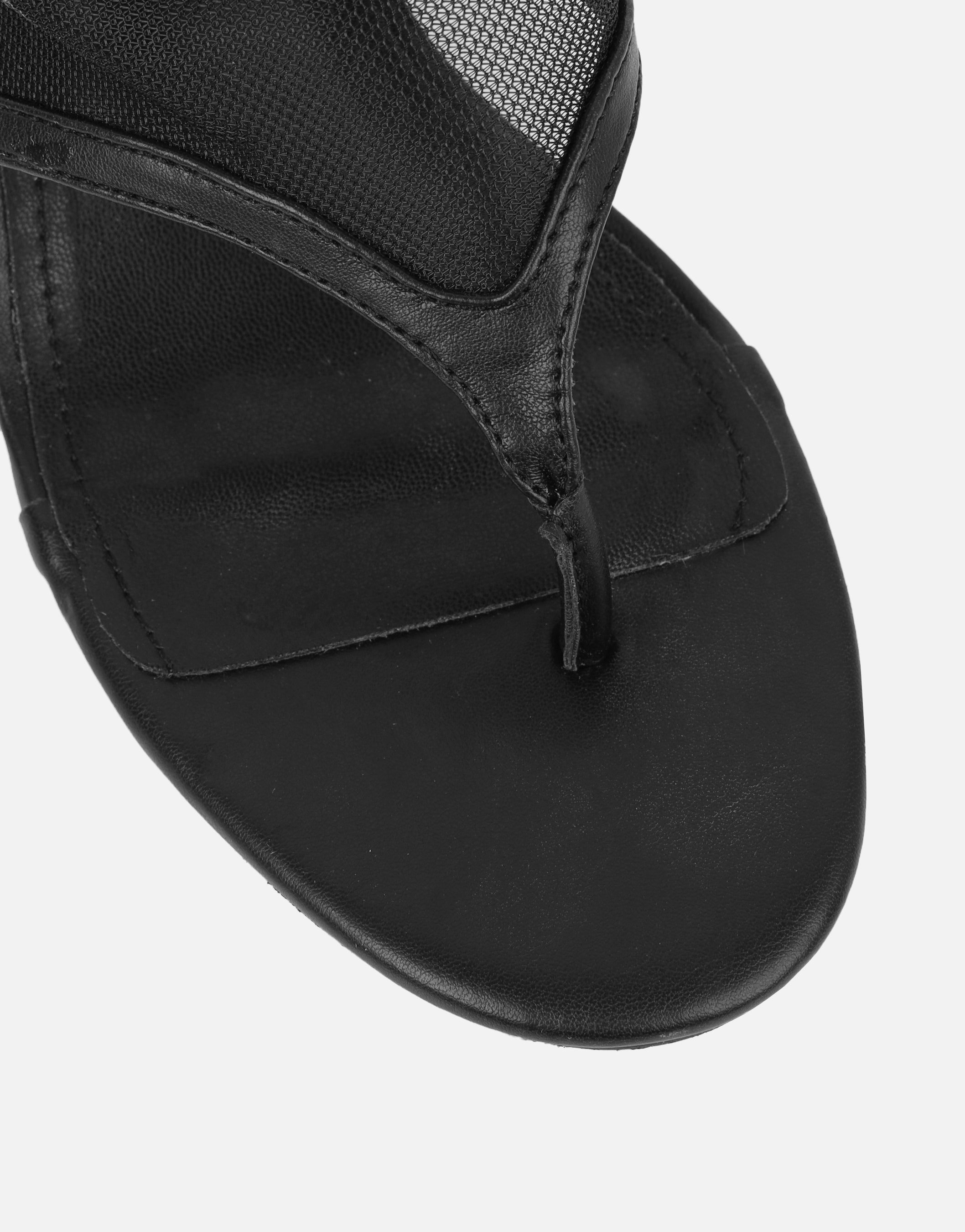 Elsie Black Mesh Mules | SIMMI London