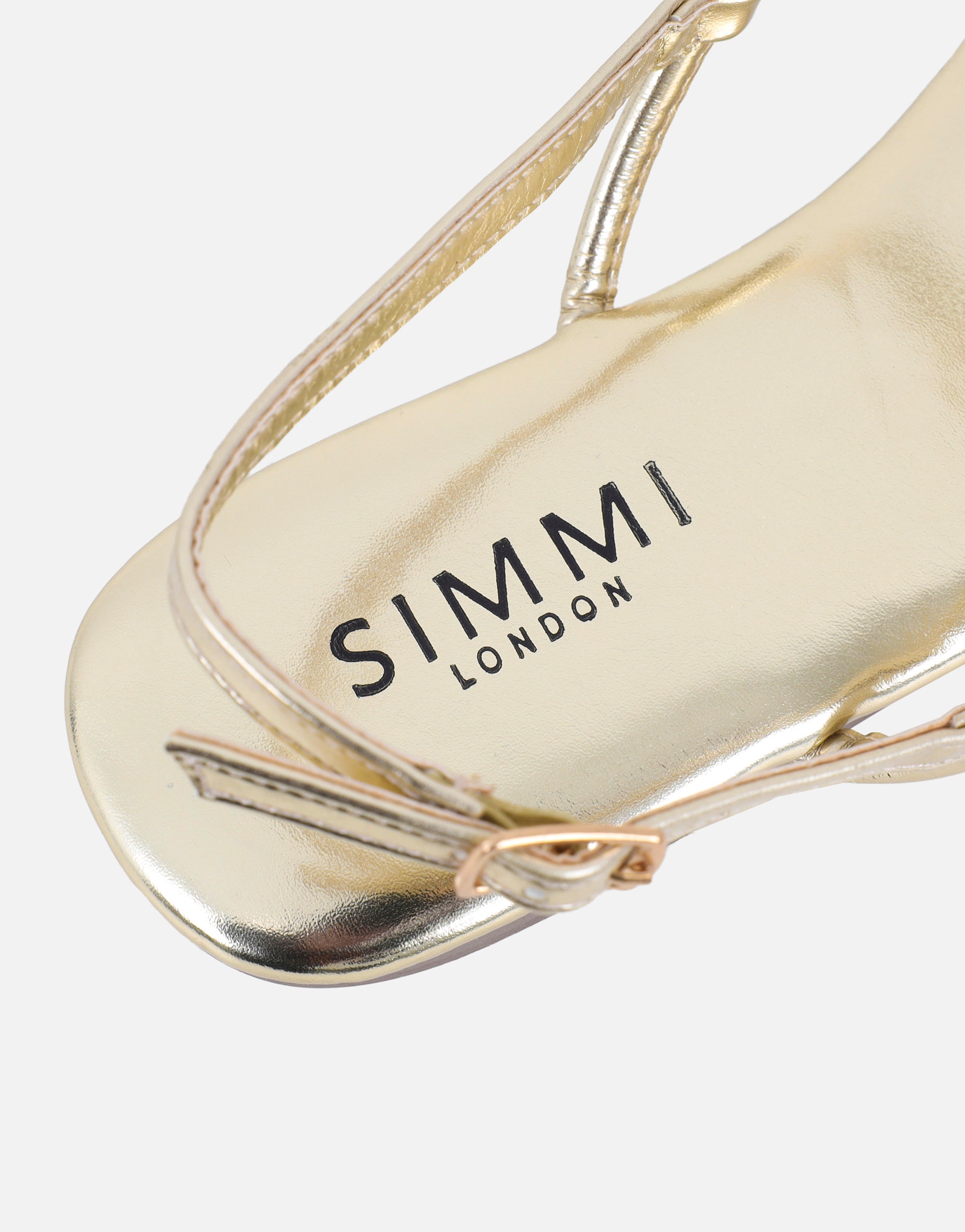 Isha Gold Metallic Beaded Flat Sandals | SIMMI London