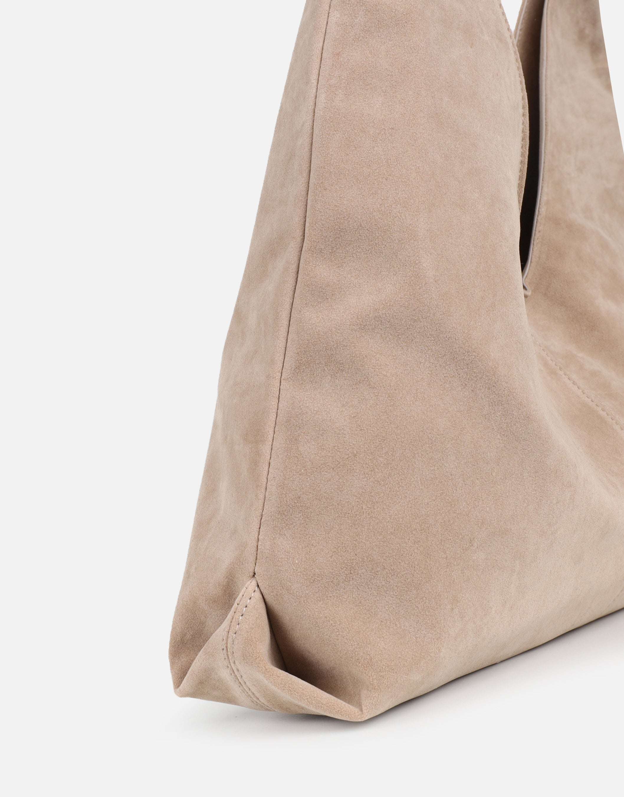 Isla Large Beige Faux Suede Shoulder Bag | SIMMI London