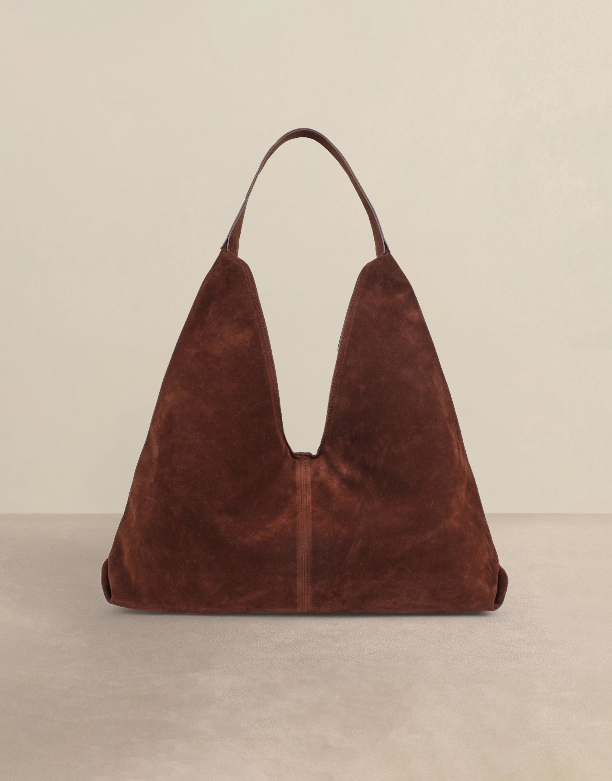 Isla Large Brown Faux Suede Shoulder Bag | SIMMI London