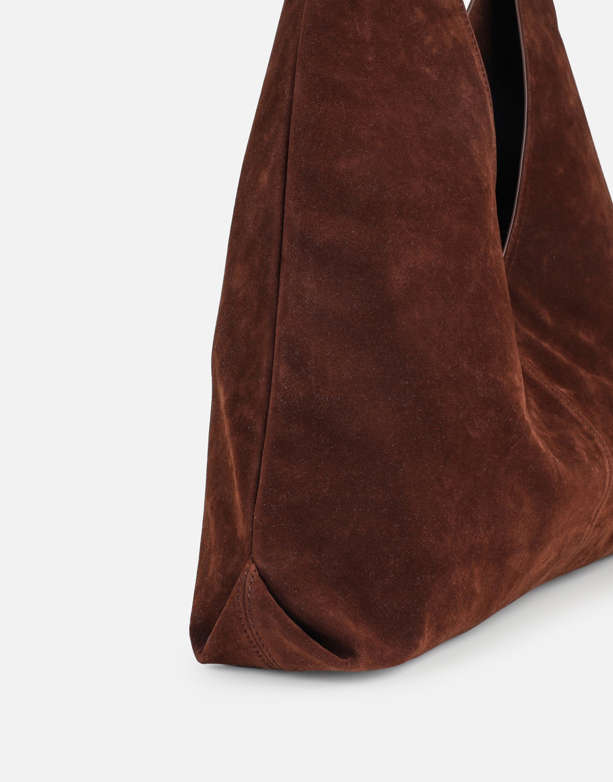 Isla Large Brown Faux Suede Shoulder Bag | SIMMI London