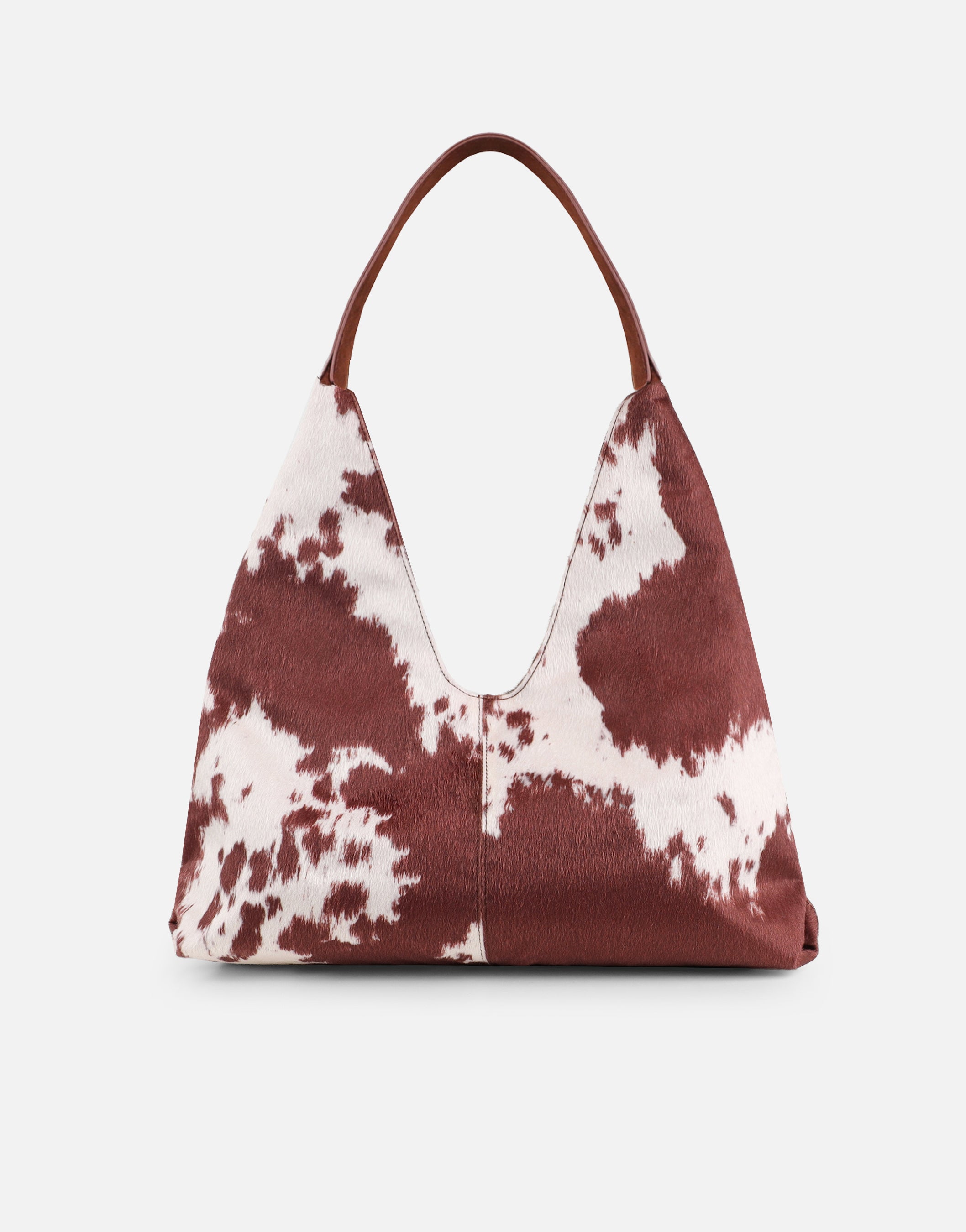 Isla Large Cow Print Suede Shoulder Bag | SIMMI London