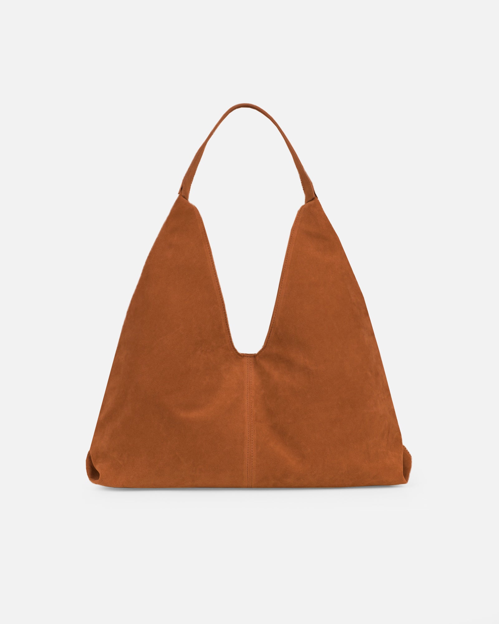 Isla Large Tan Faux Suede Shoulder Bag | SIMMI London