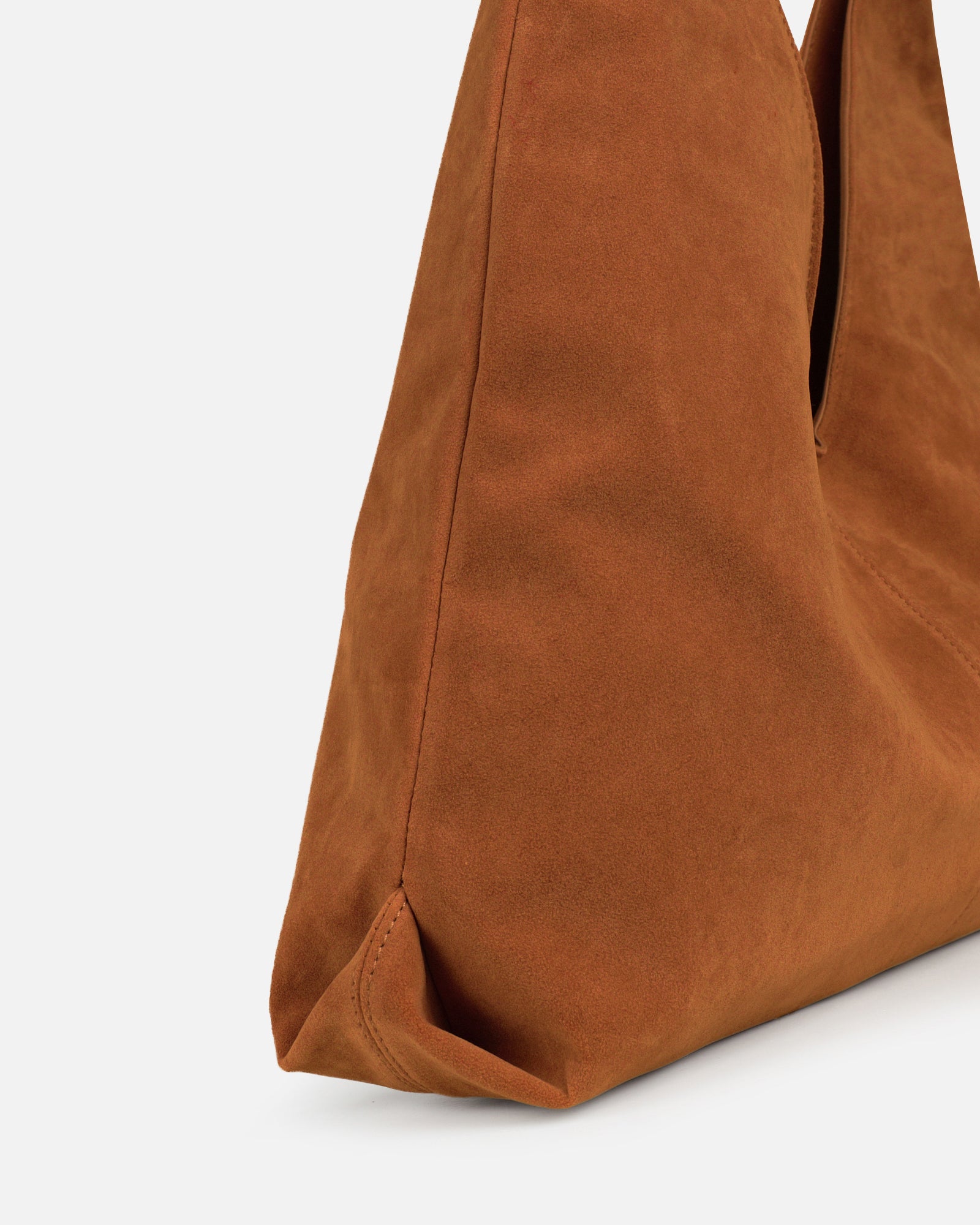 Isla Large Tan Faux Suede Shoulder Bag | SIMMI London