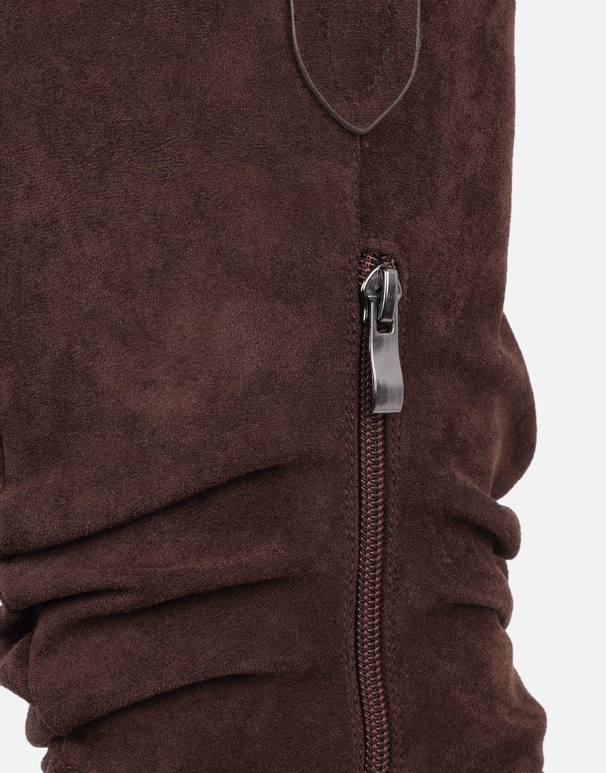 Prairie Brown Suede Ruched Western Boots | SIMMI London
