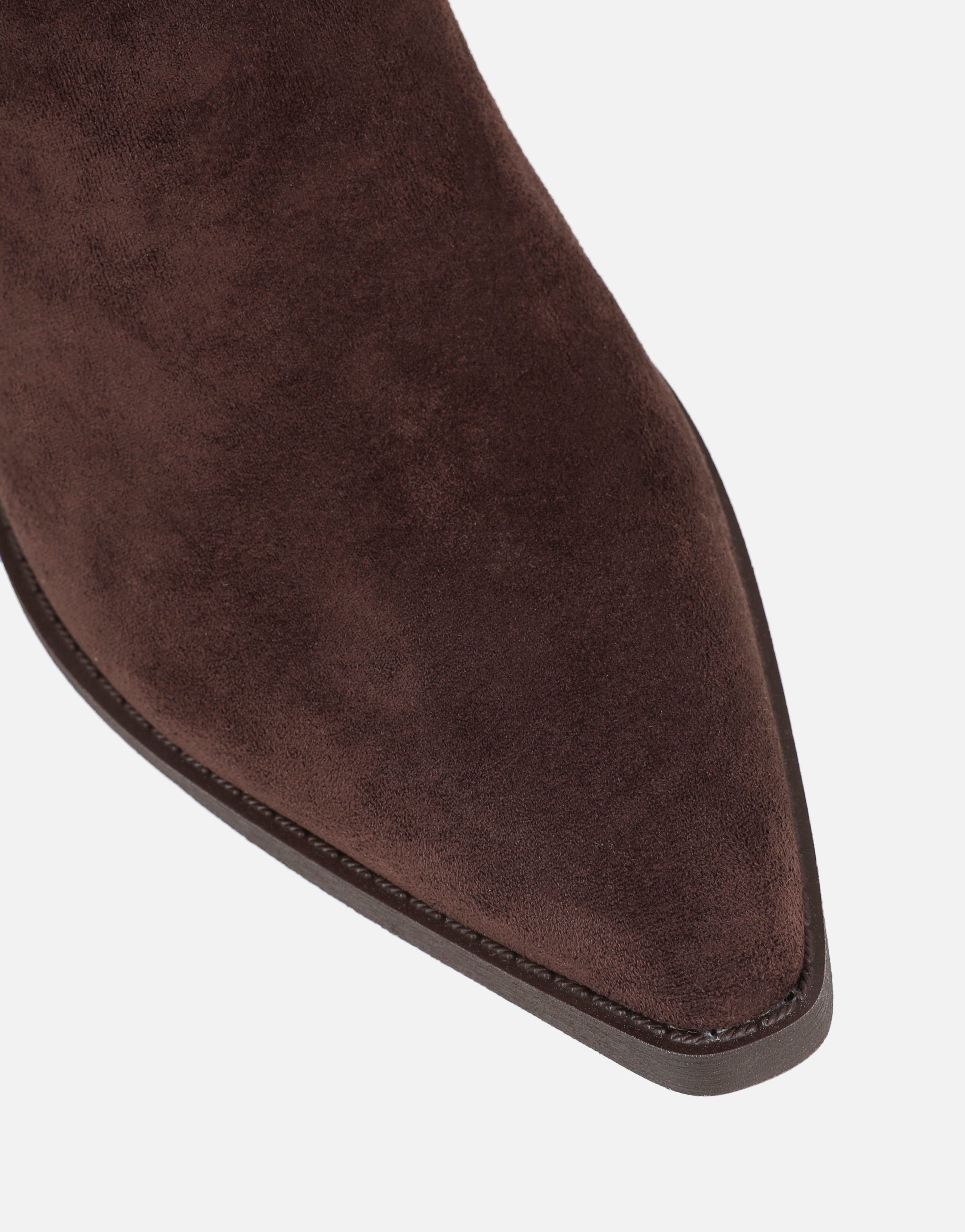 Prairie Brown Suede Ruched Western Boots | SIMMI London
