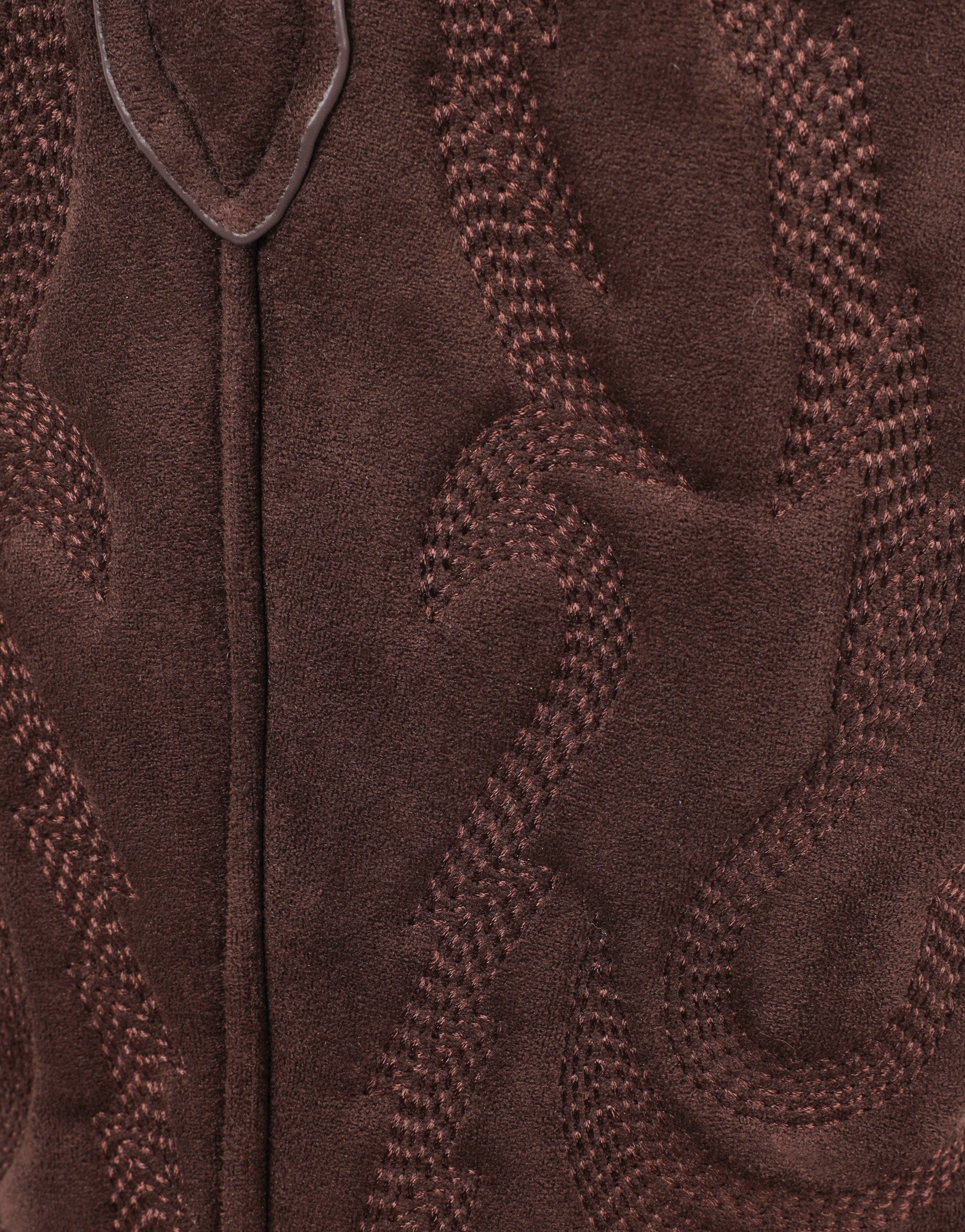 Ituama Brown Suede Embossed Cowboy Boots | SIMMI London