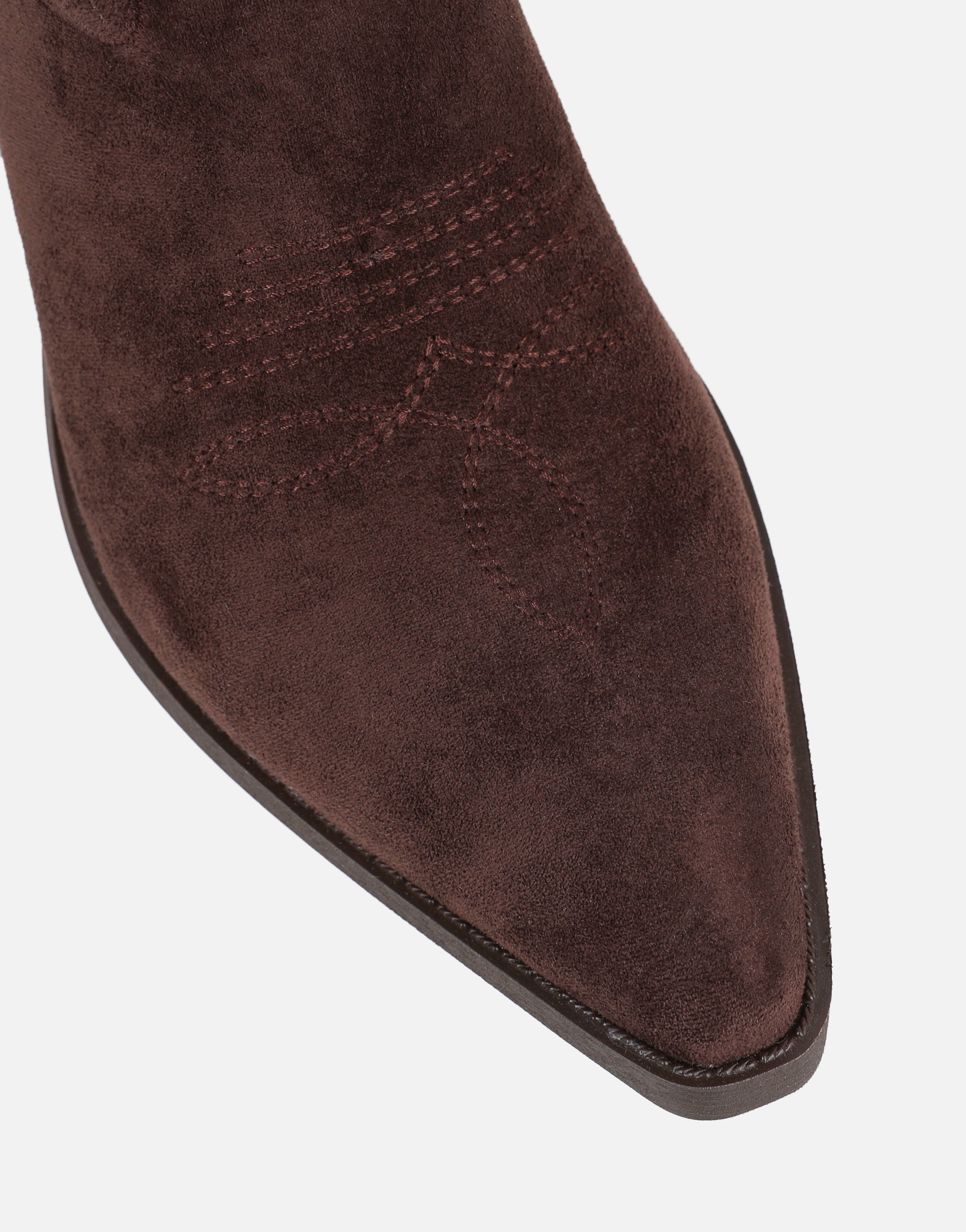 Ituama Brown Suede Embossed Cowboy Boots | SIMMI London