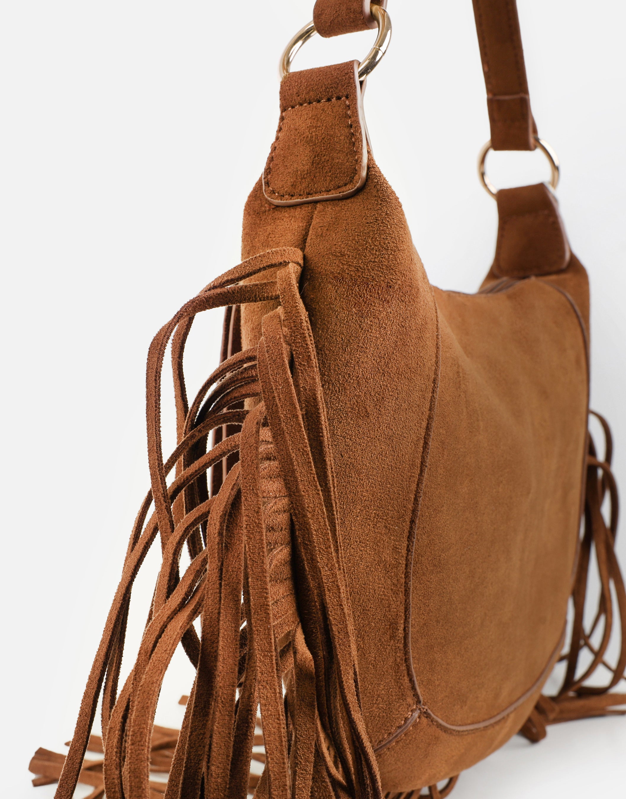 Izzy Tan Suede Western Shoulder Bag | SIMMI London