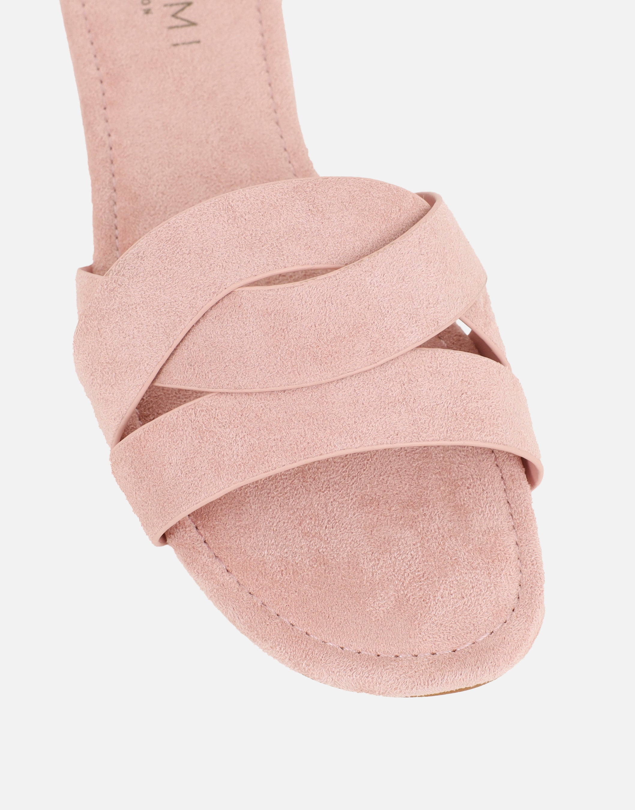 Jade Pink Suede Crossover Flat Sandals | SIMMI London