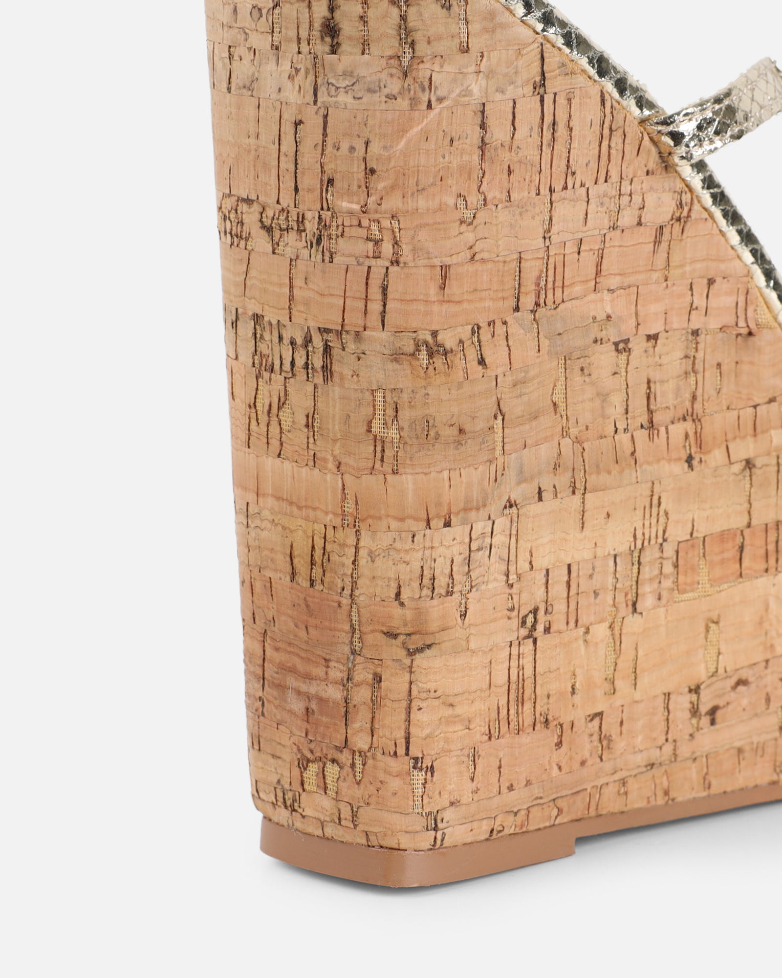 Jadey Gold Snake Gold Detail Wedge Heels | SIMMI London