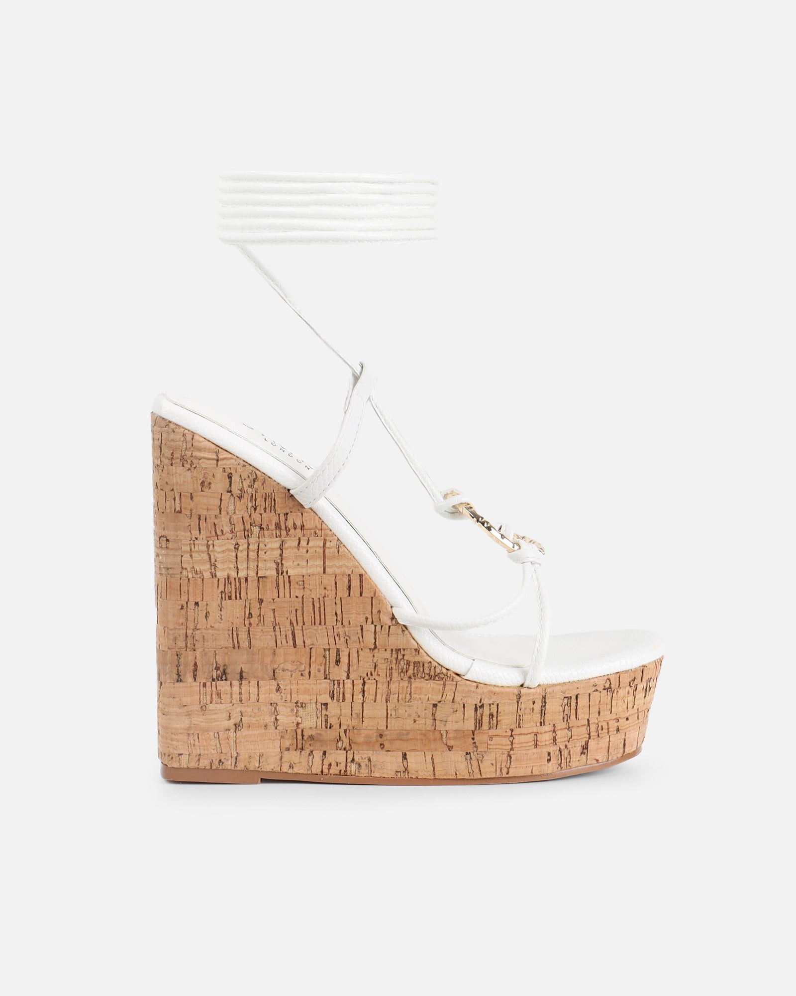 Jadey White Gold Detail Wedge Heels | SIMMI London