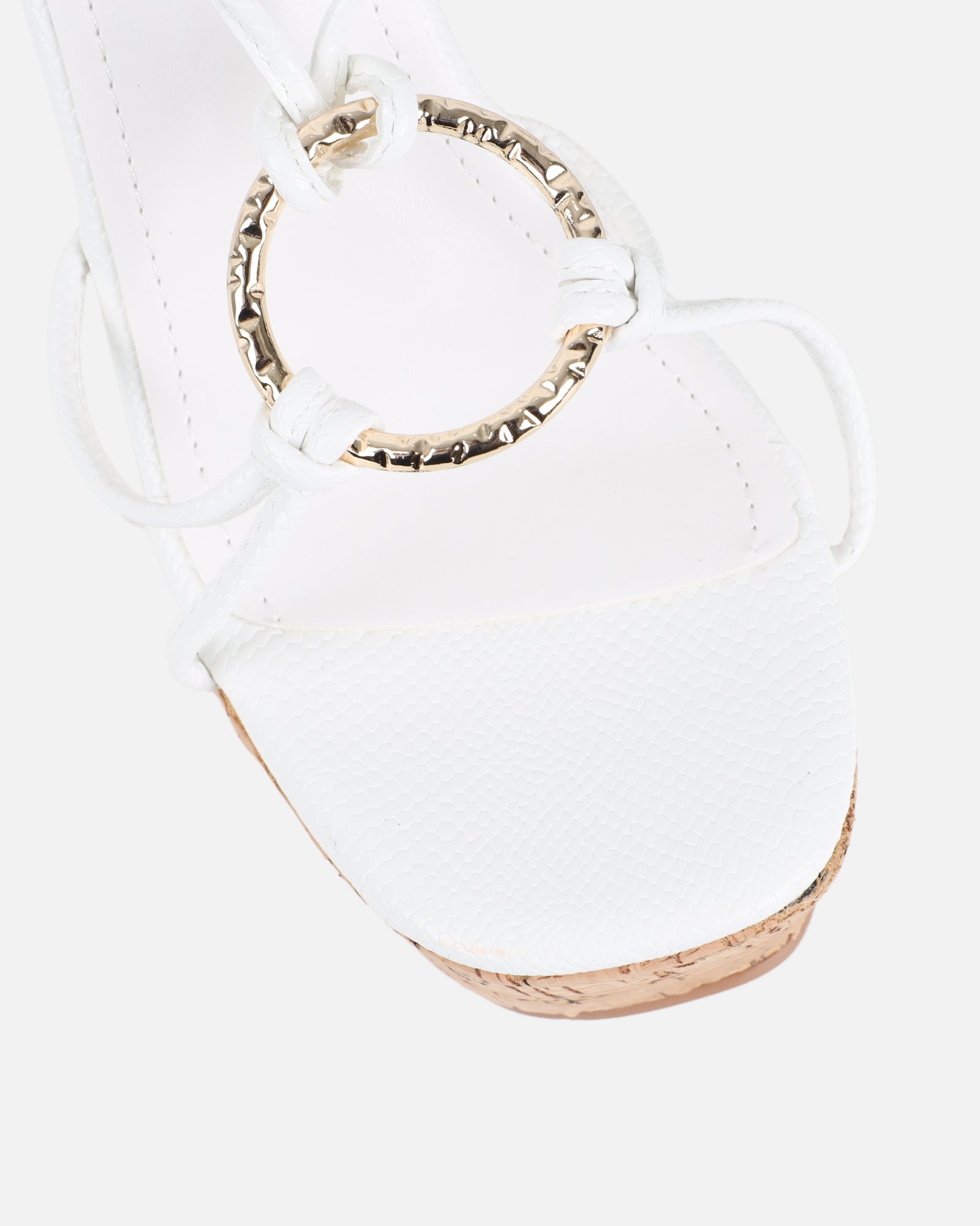 Jadey White Gold Detail Wedge Heels | SIMMI London