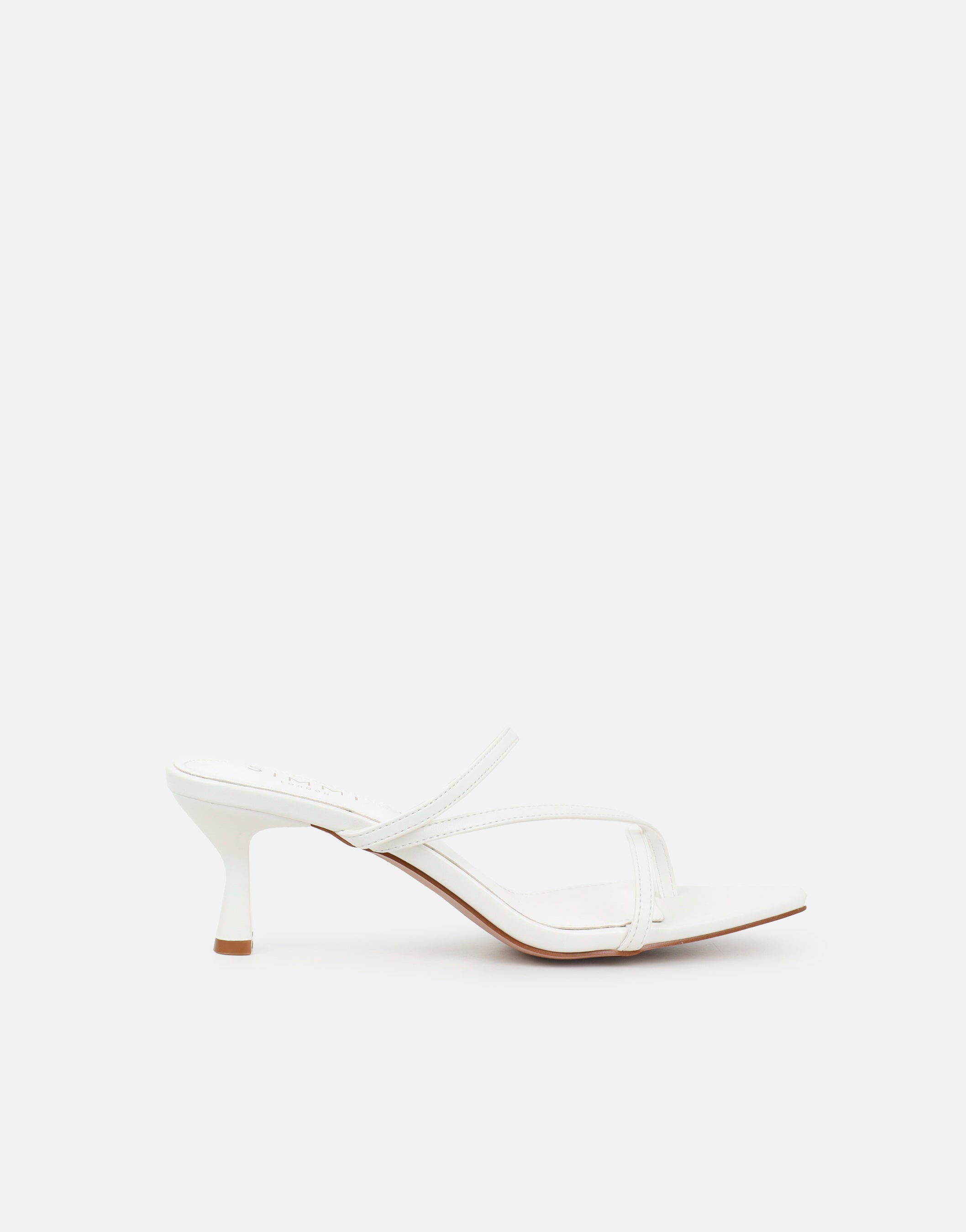 Jenna White Toe Post Mules | SIMMI London