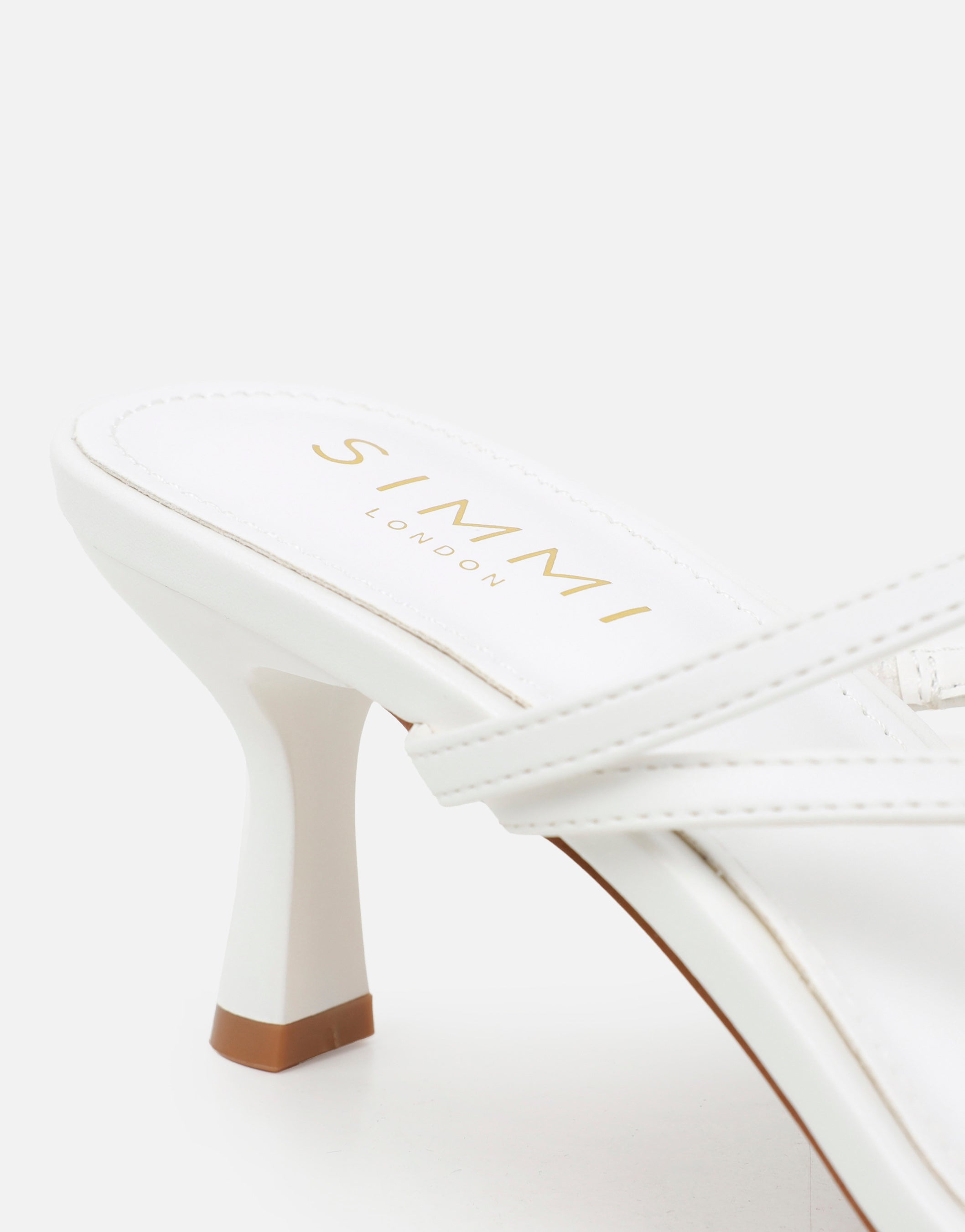 Jenna White Toe Post Mules | SIMMI London